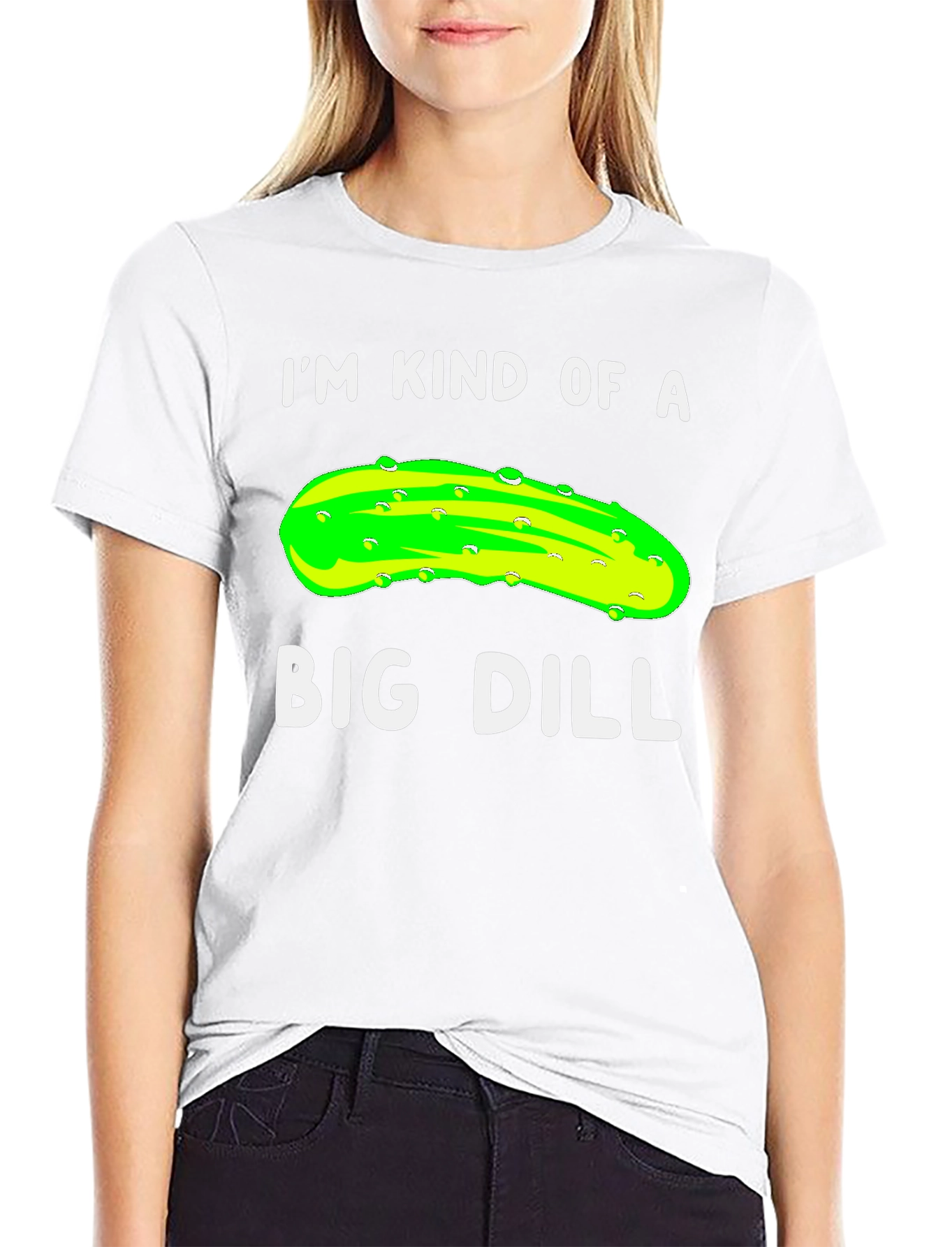 Black Big Dill T-Shirt Funny Pickle Pun Tee view 9