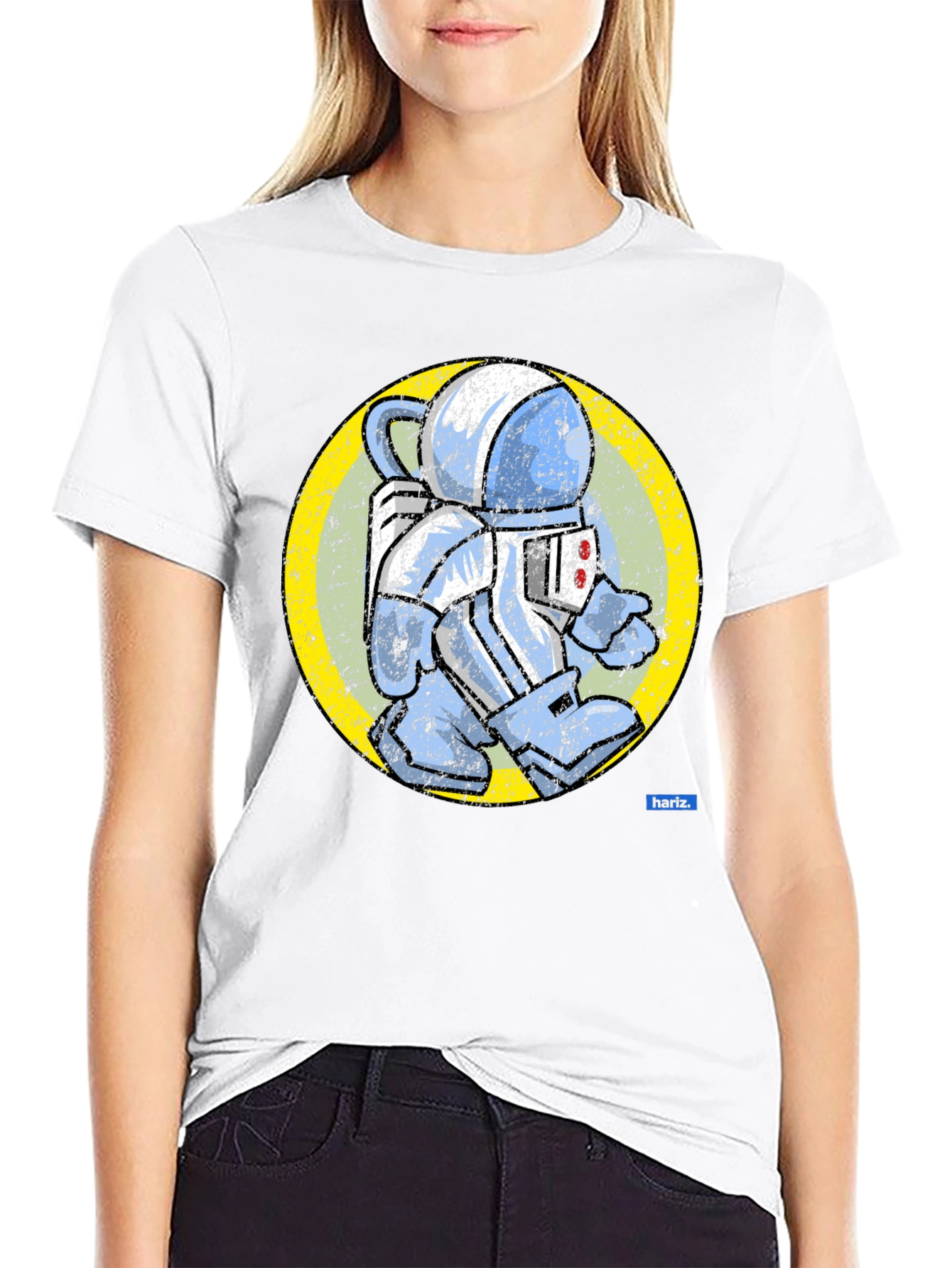 Black Retro Spaceman Graphic Tee - Vintage Astronaut T-Shirt view 9