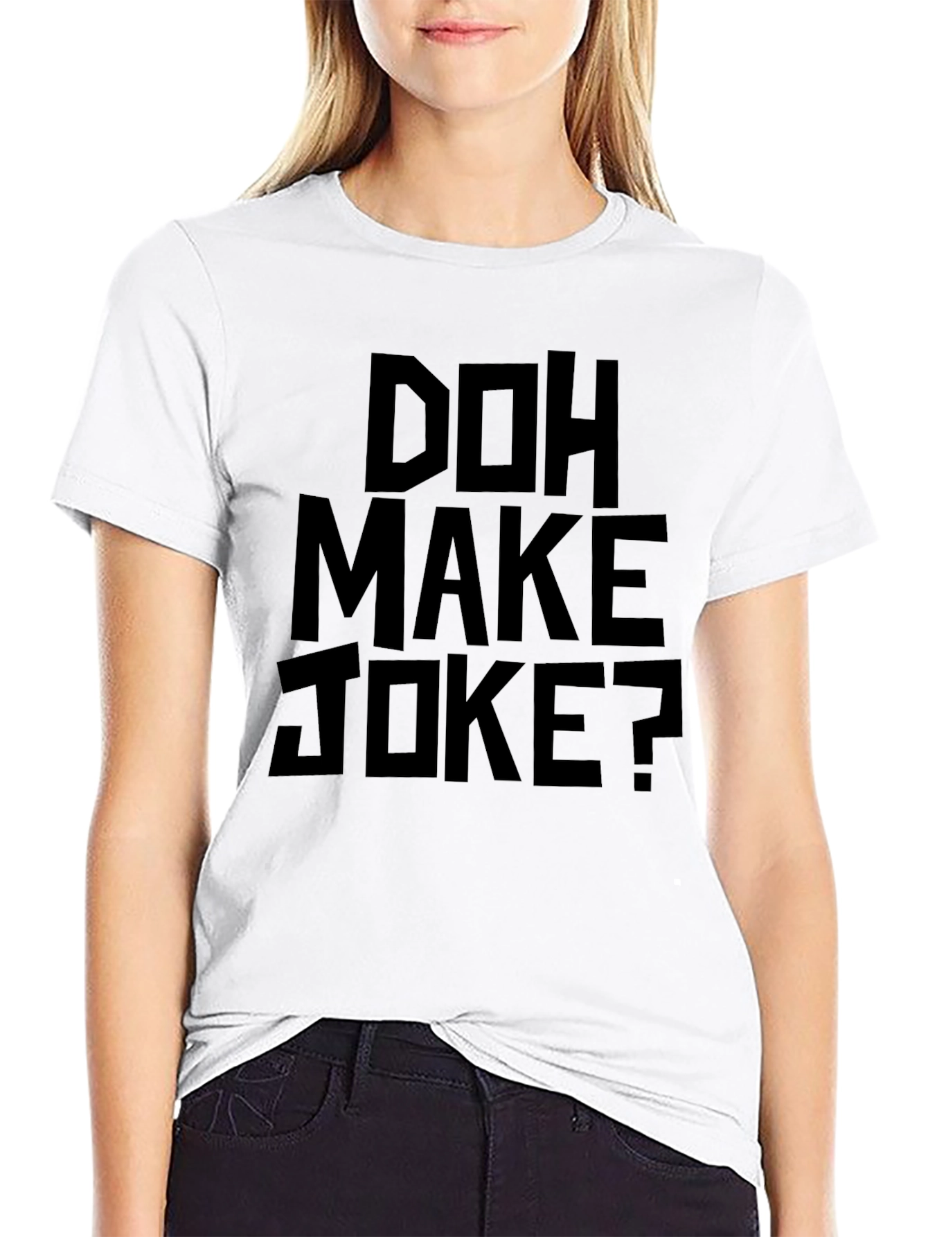 Black Doh Make Joke? Graphic T-Shirt - Black view 9