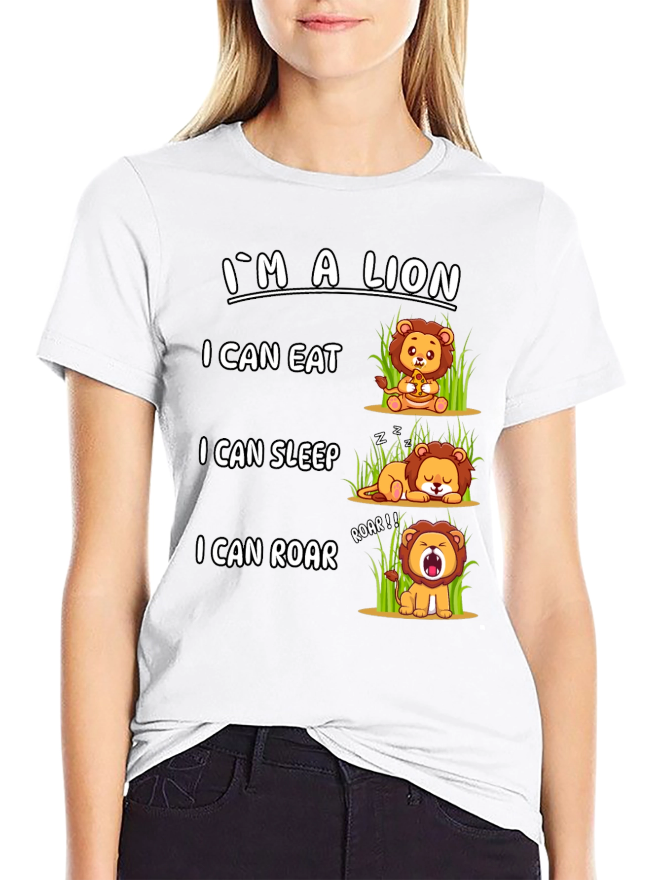 Black I'm a Lion T-Shirt view 9