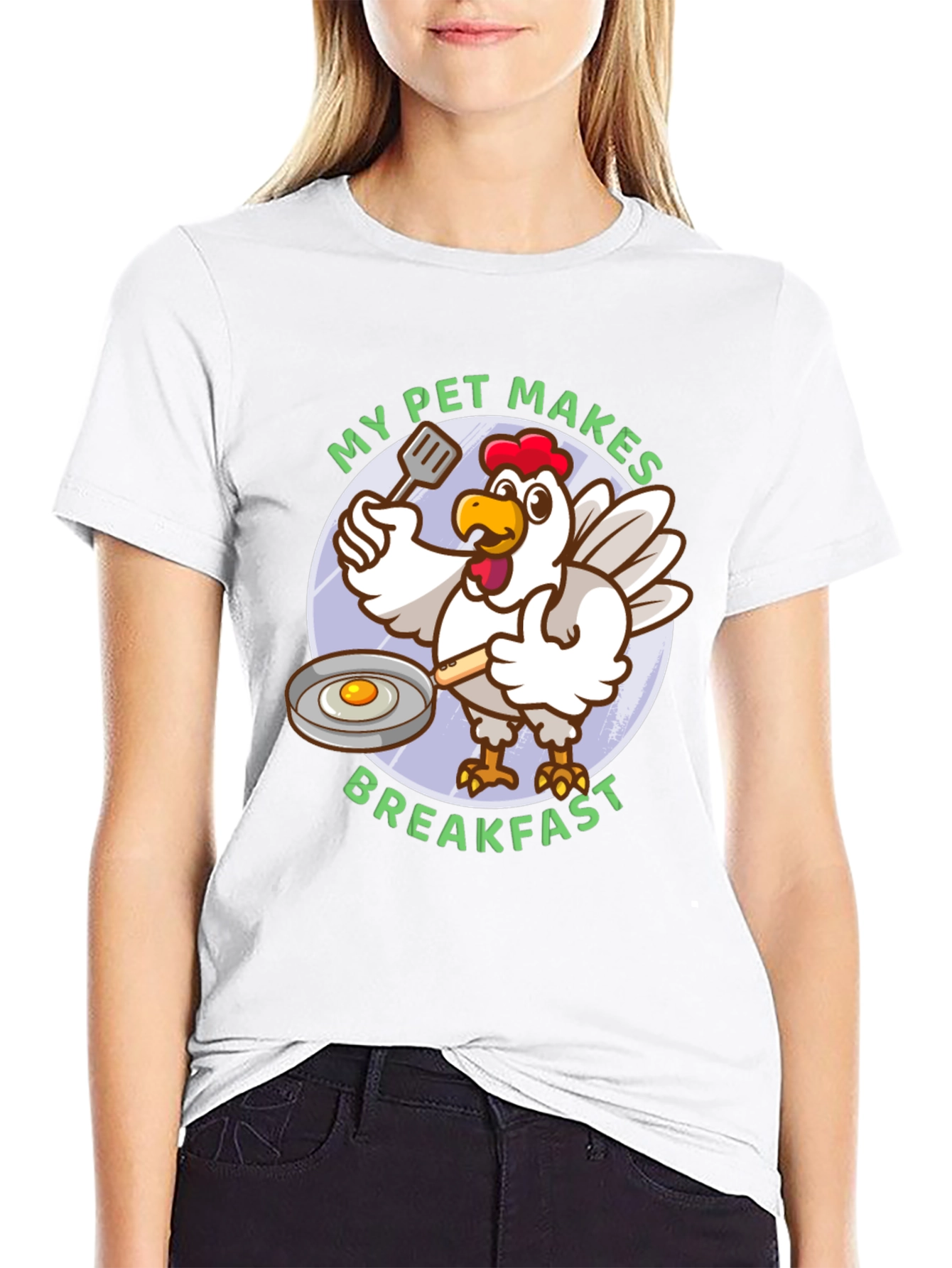 Black My Pet Makes Breakfast T-Shirt view 9