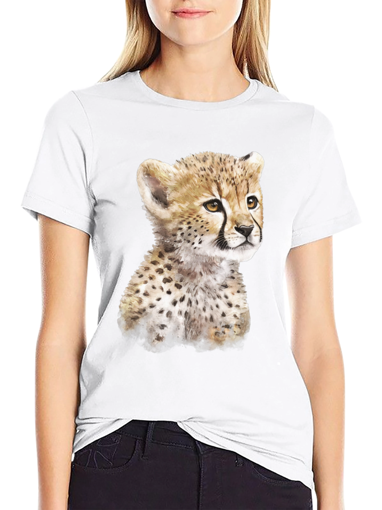 Black Cheetah Cub T-Shirt - Black view 9