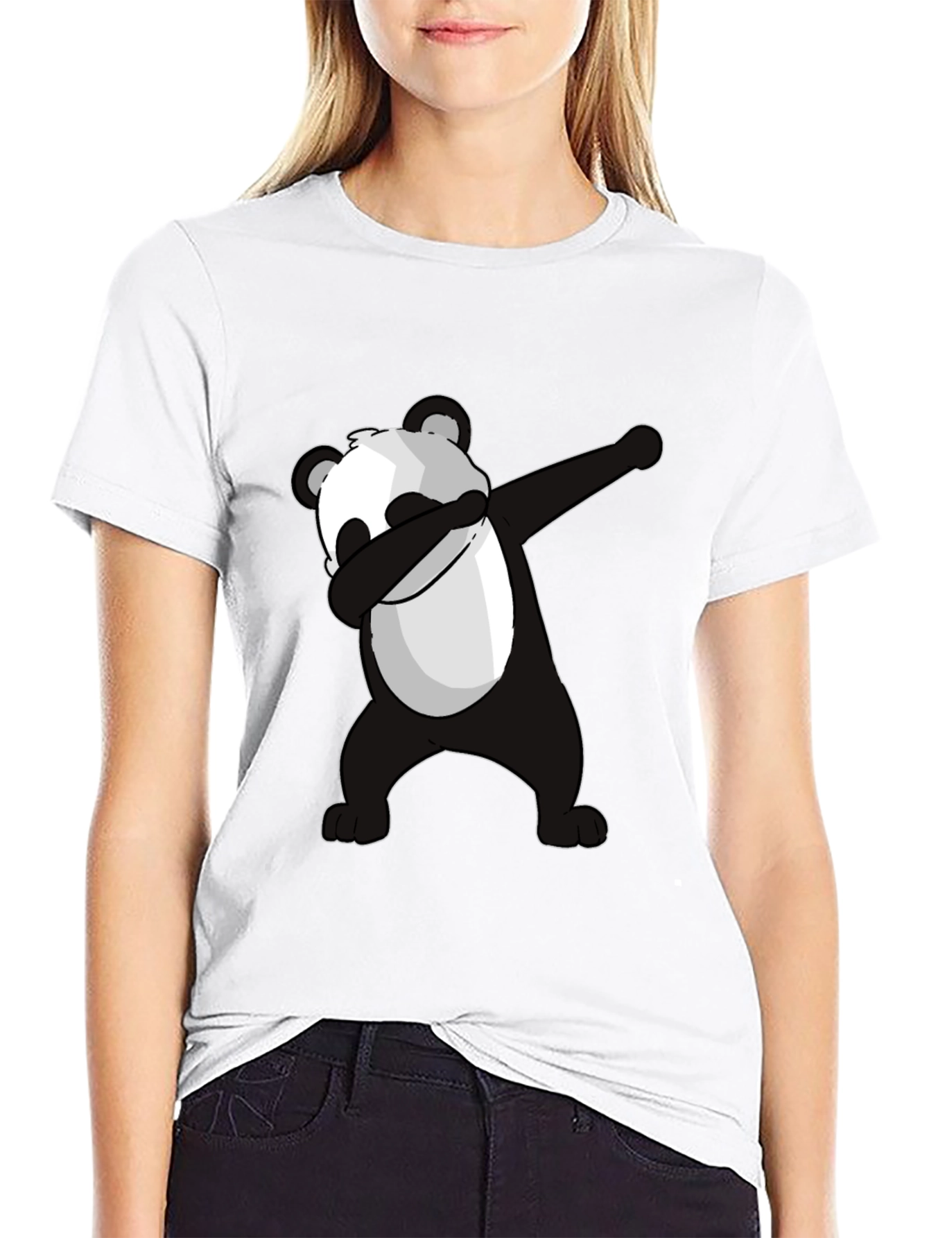 Black Dabbing Panda Graphic Tee - Men's Black T-Shirt view 9