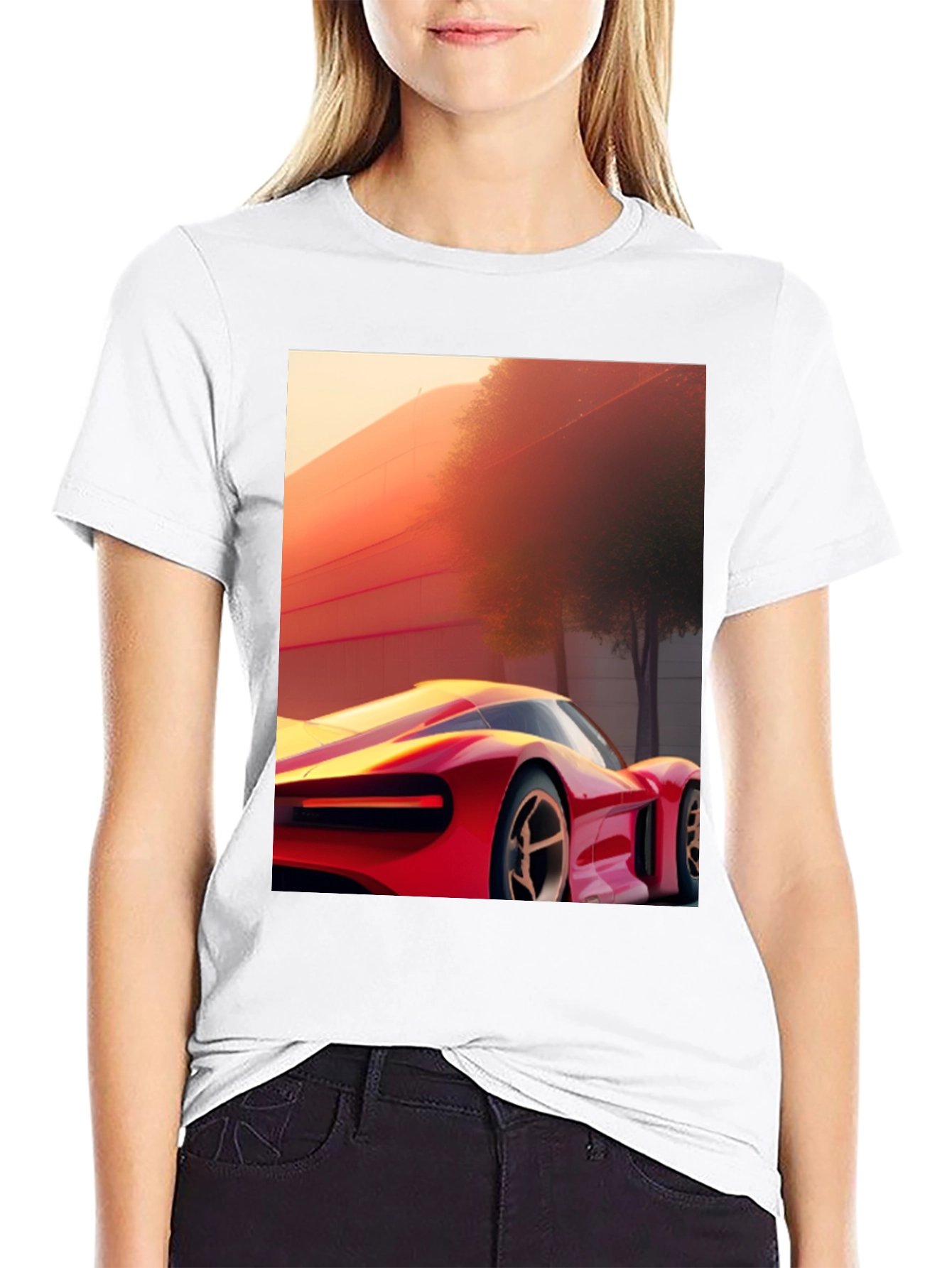 Black Sleek Car Graphic Tee - Modern Streetwear Style view 9