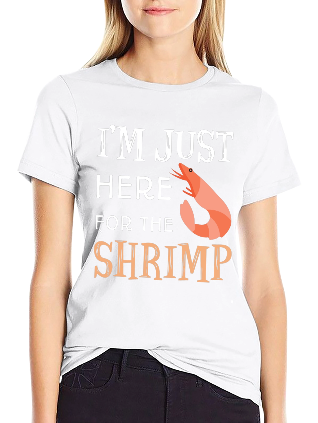 Black Shrimp Lover T-Shirt - I'm Just Here for the Shrimp view 9