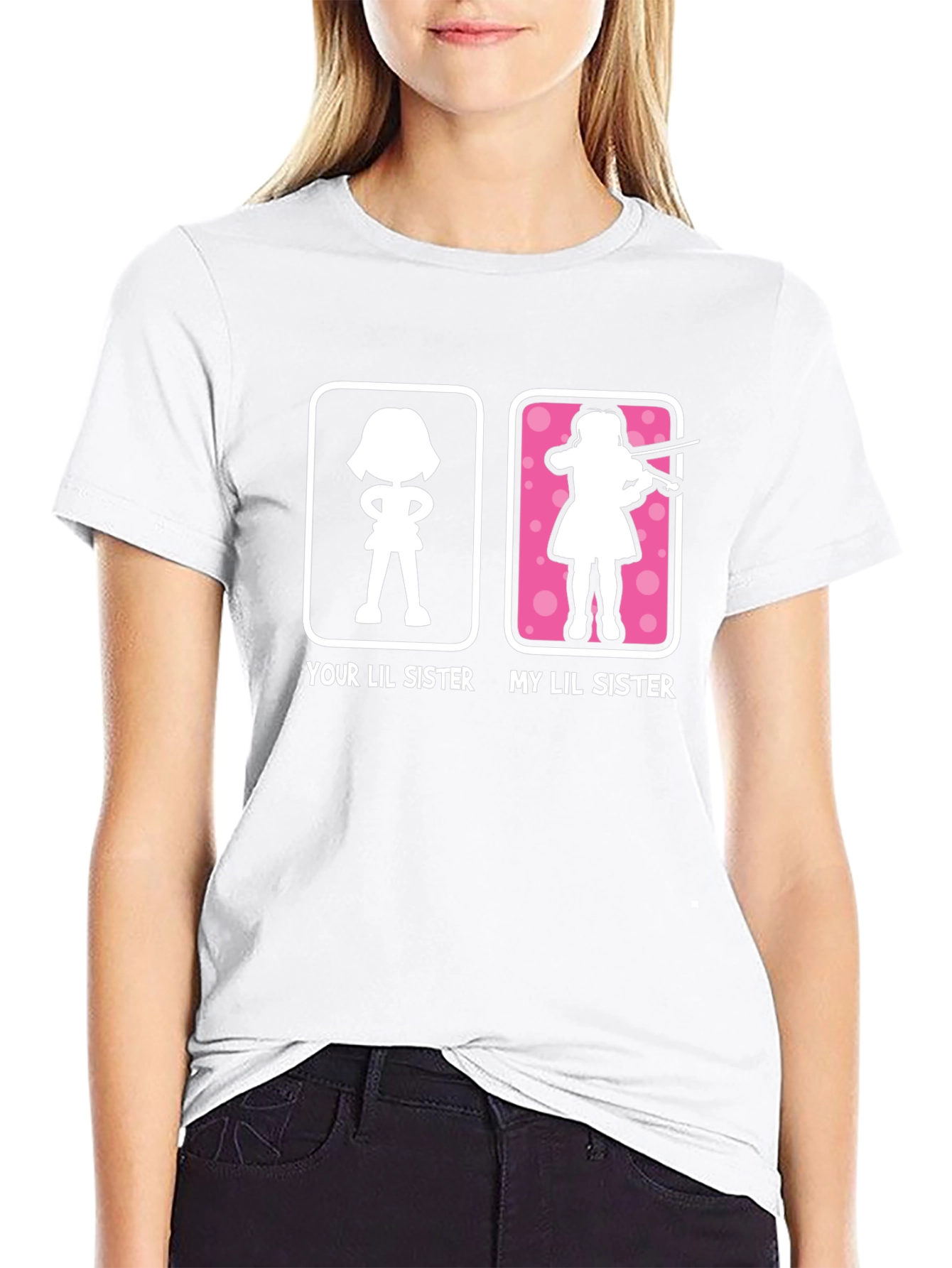 Black Funny Lil Sister T-Shirt - Violinist Gift view 9