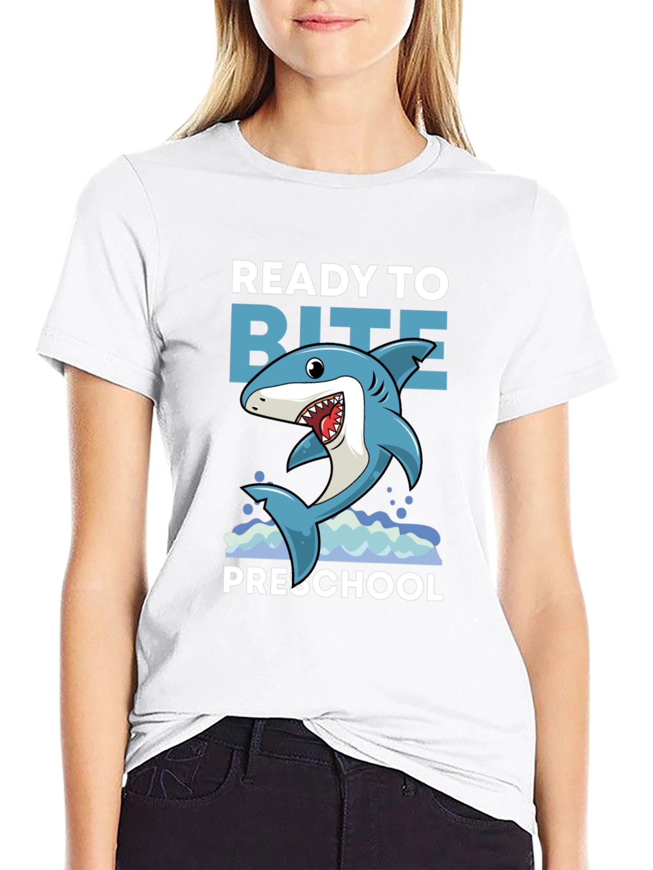 Black Ready to Bite Preschool Shark Tee view 9