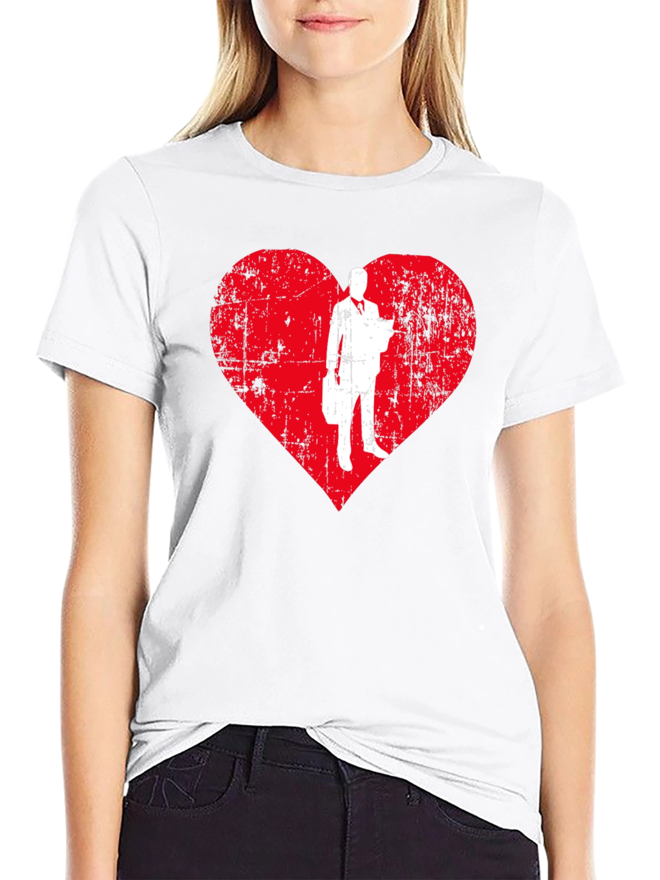 Black Business Heart T-Shirt - Trendy Graphic Tee view 9
