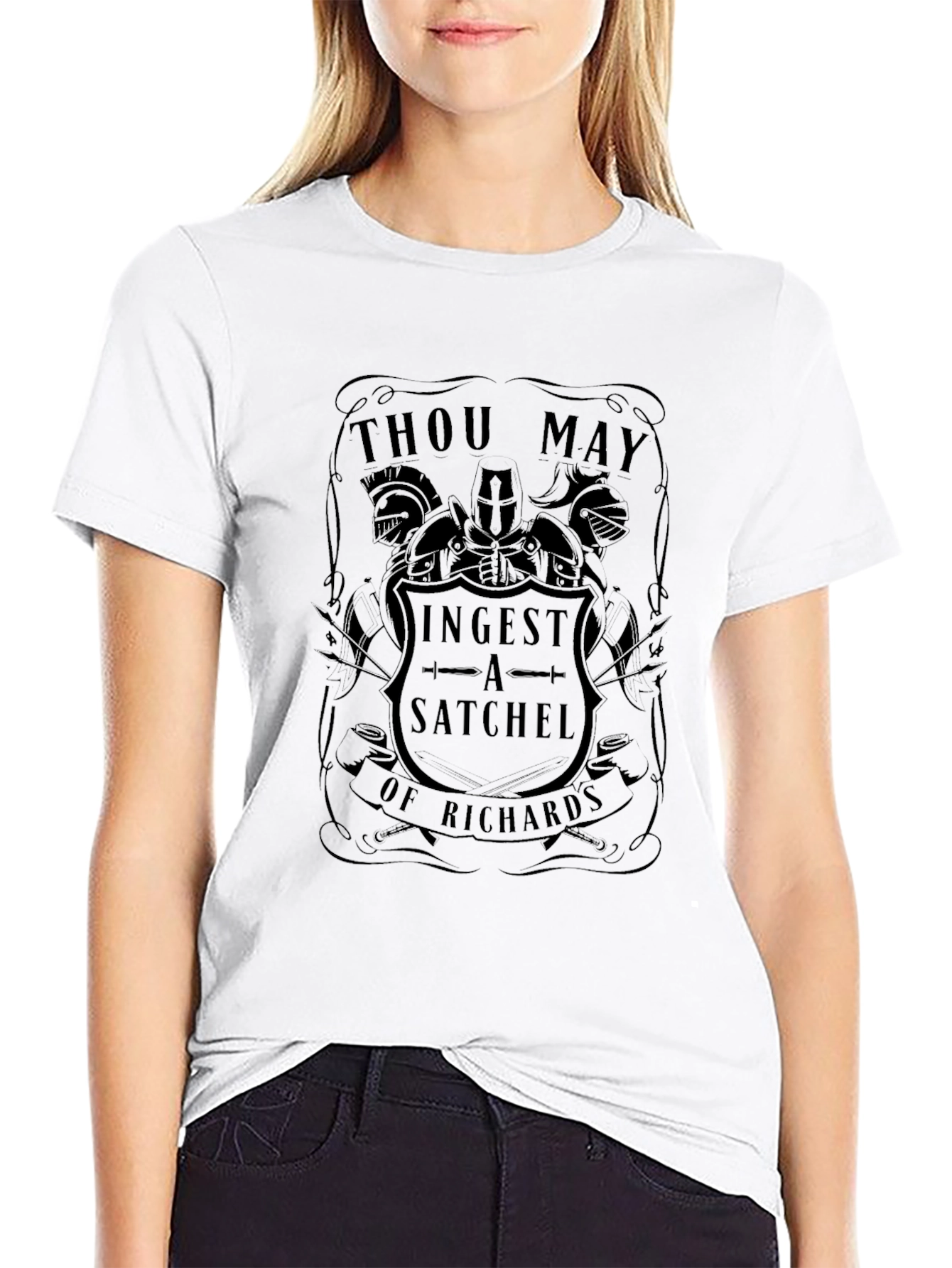 Black Thou May Ingest A Satchel T-Shirt view 9
