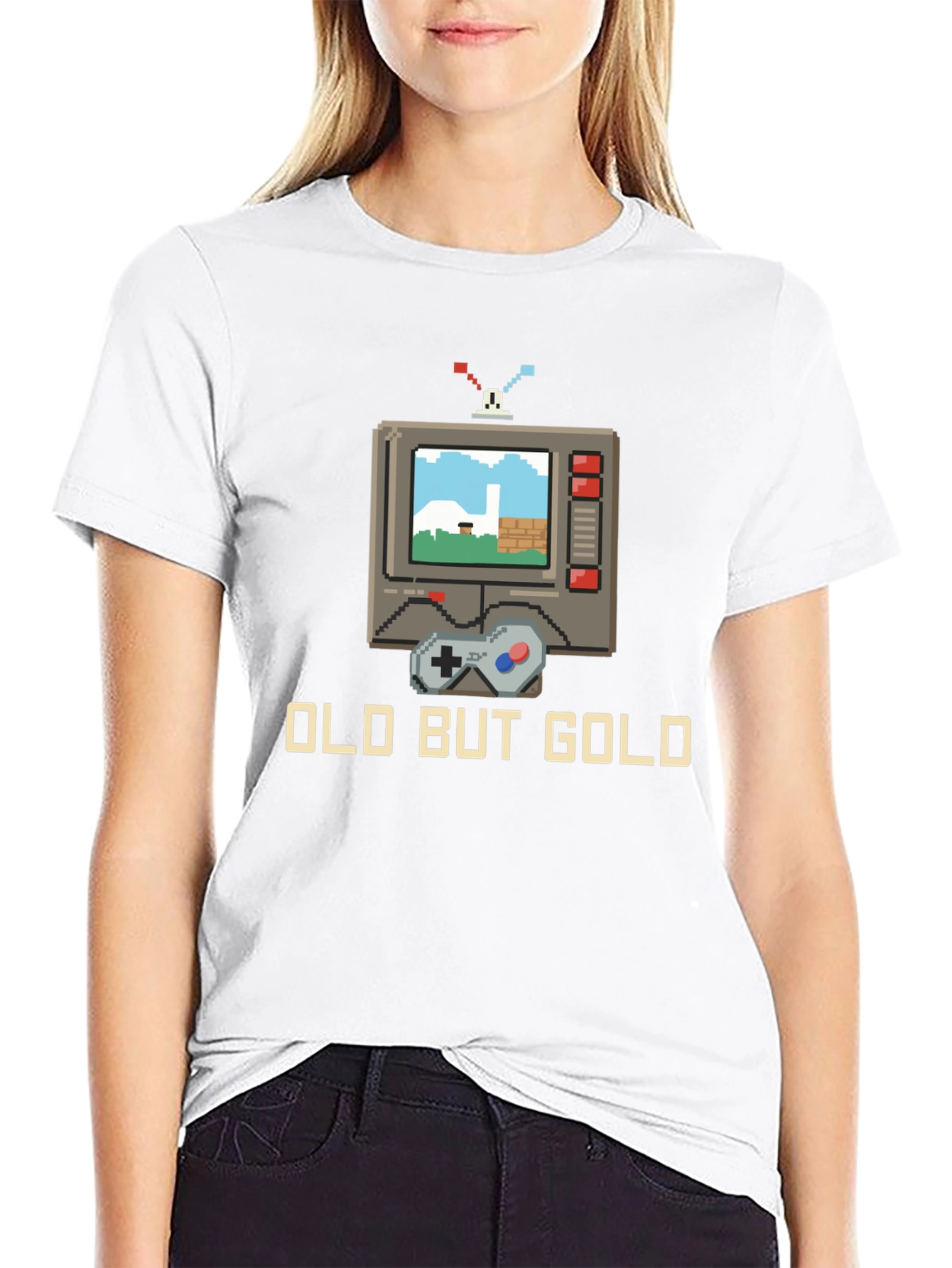 Black Retro Gaming T-Shirt - Old But Gold view 9