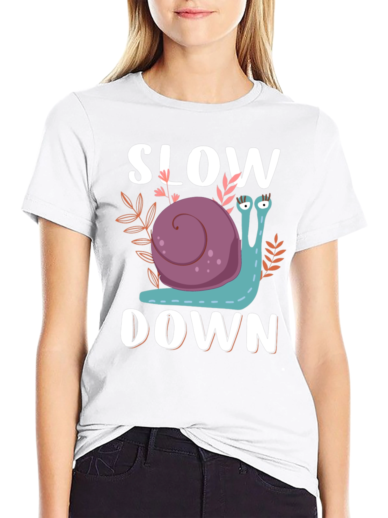 Black Slow Down Snail Graphic T-Shirt view 9