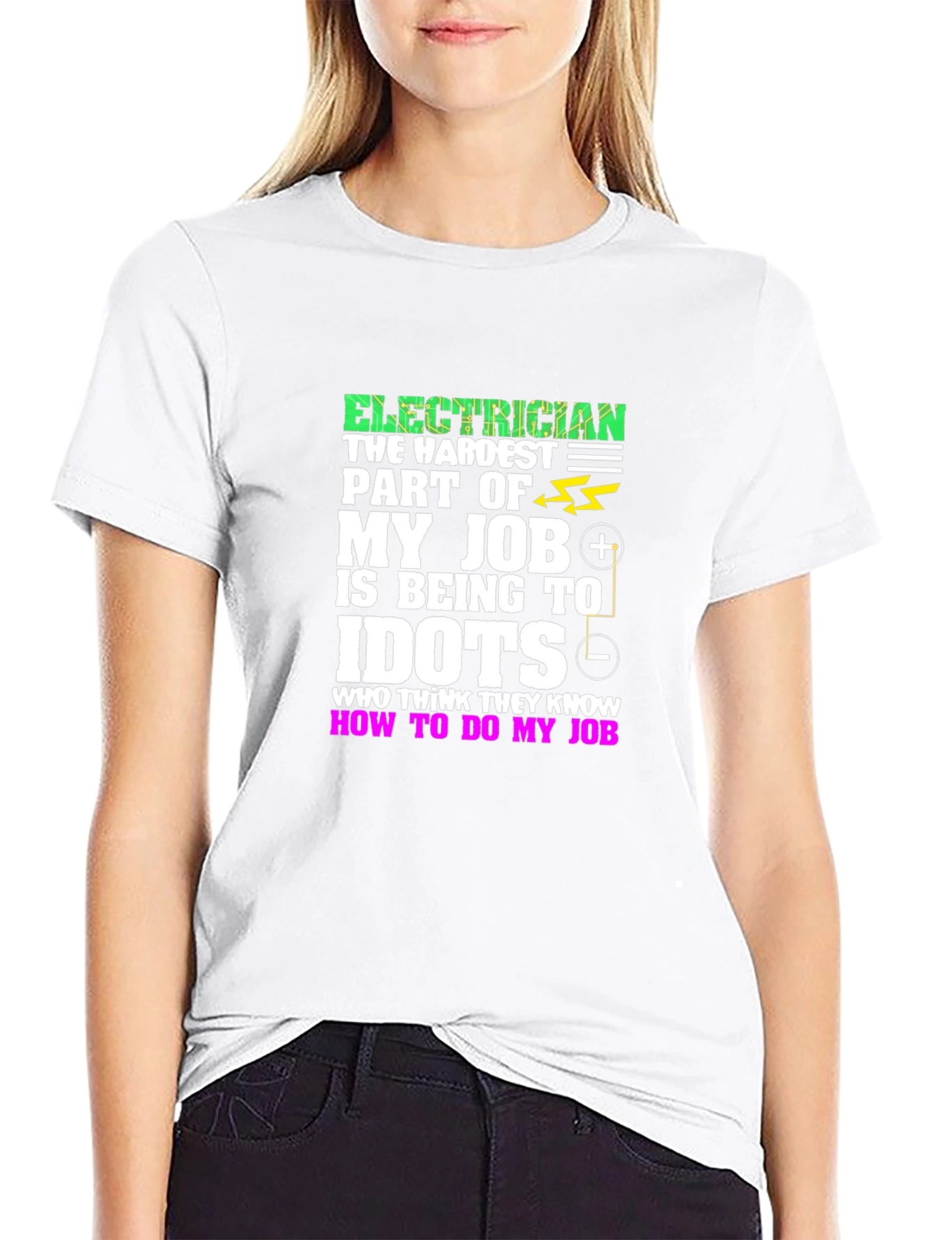 Black Electrician Hardest Job T-Shirt view 9
