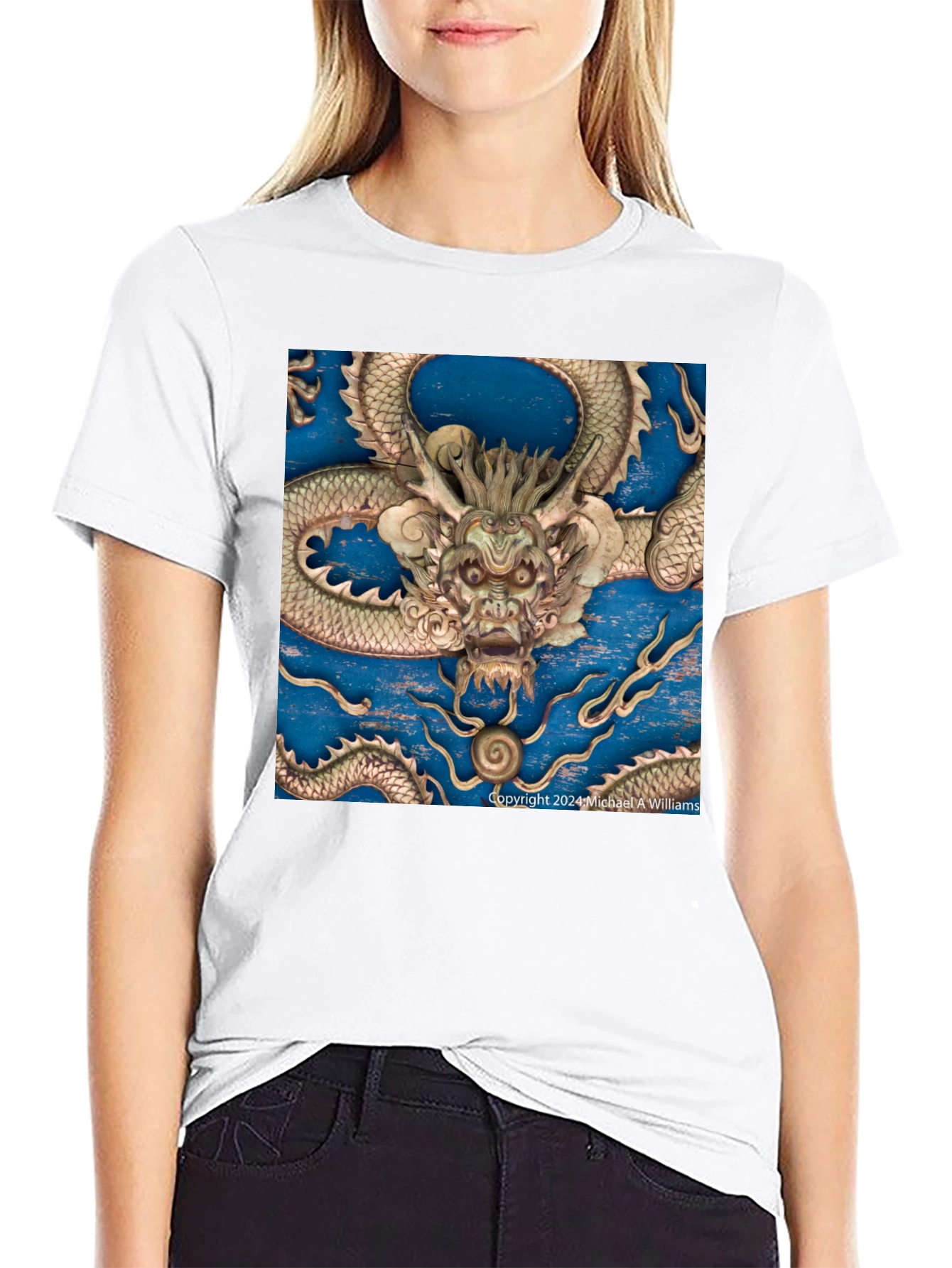 Black Dragon Carving T-Shirt view 9