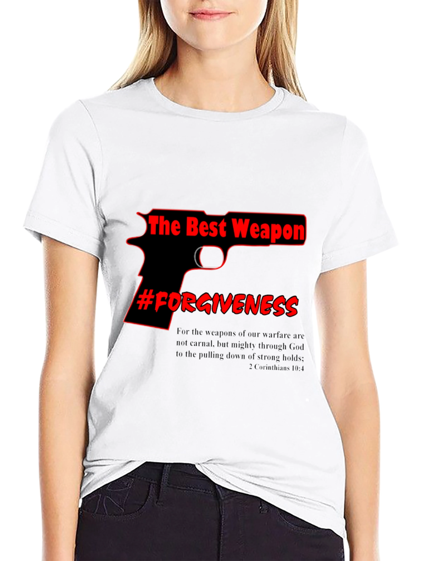 Black The Best Weapon Forgiveness T-Shirt view 9