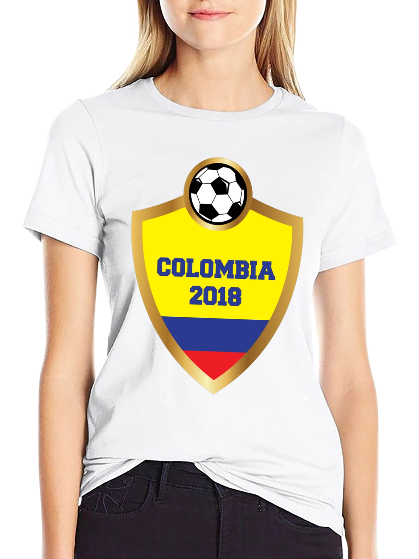 Black Colombia 2018 Soccer T-Shirt view 9