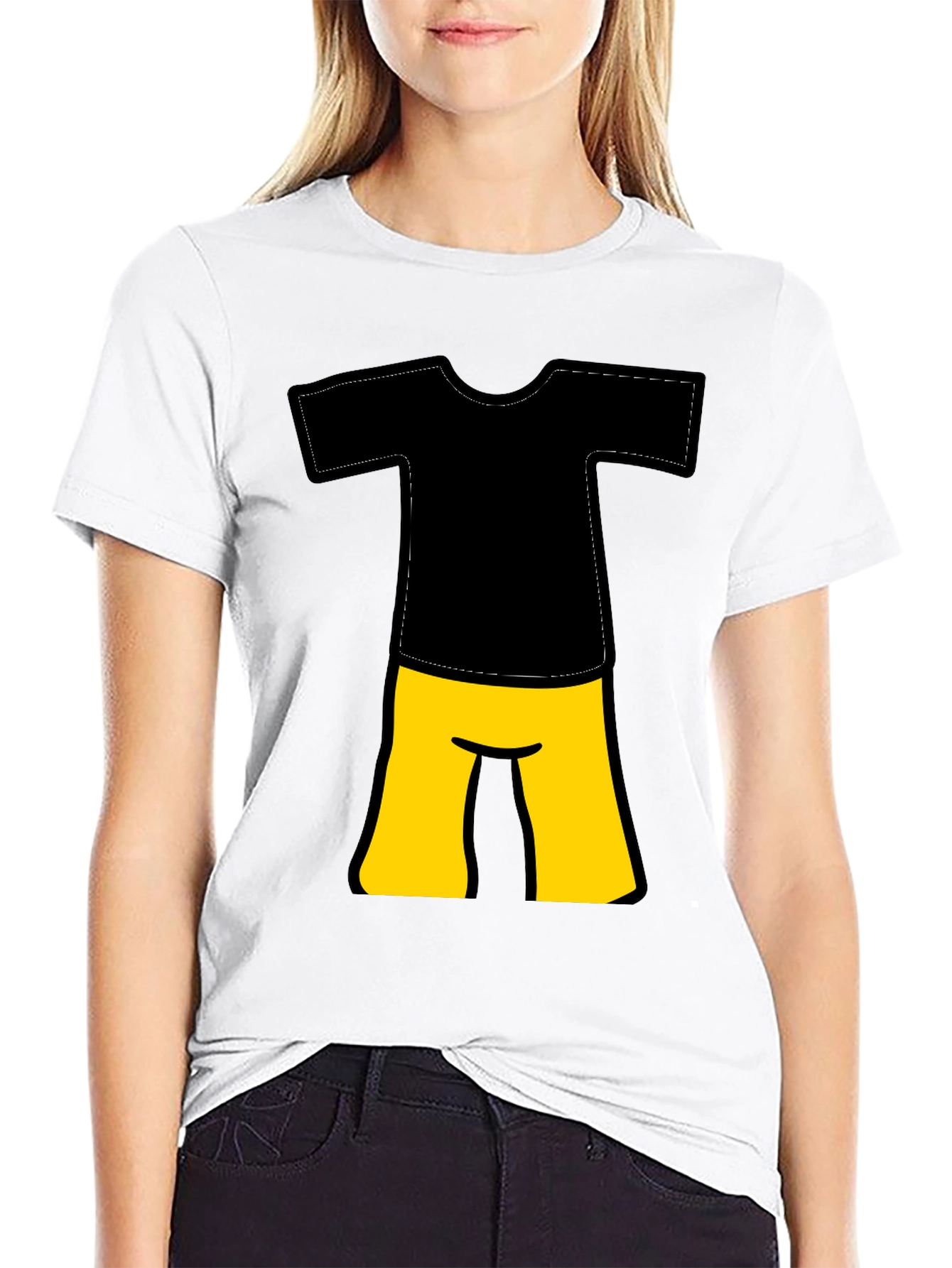Black Black Cartoon Outfit T-Shirt view 9
