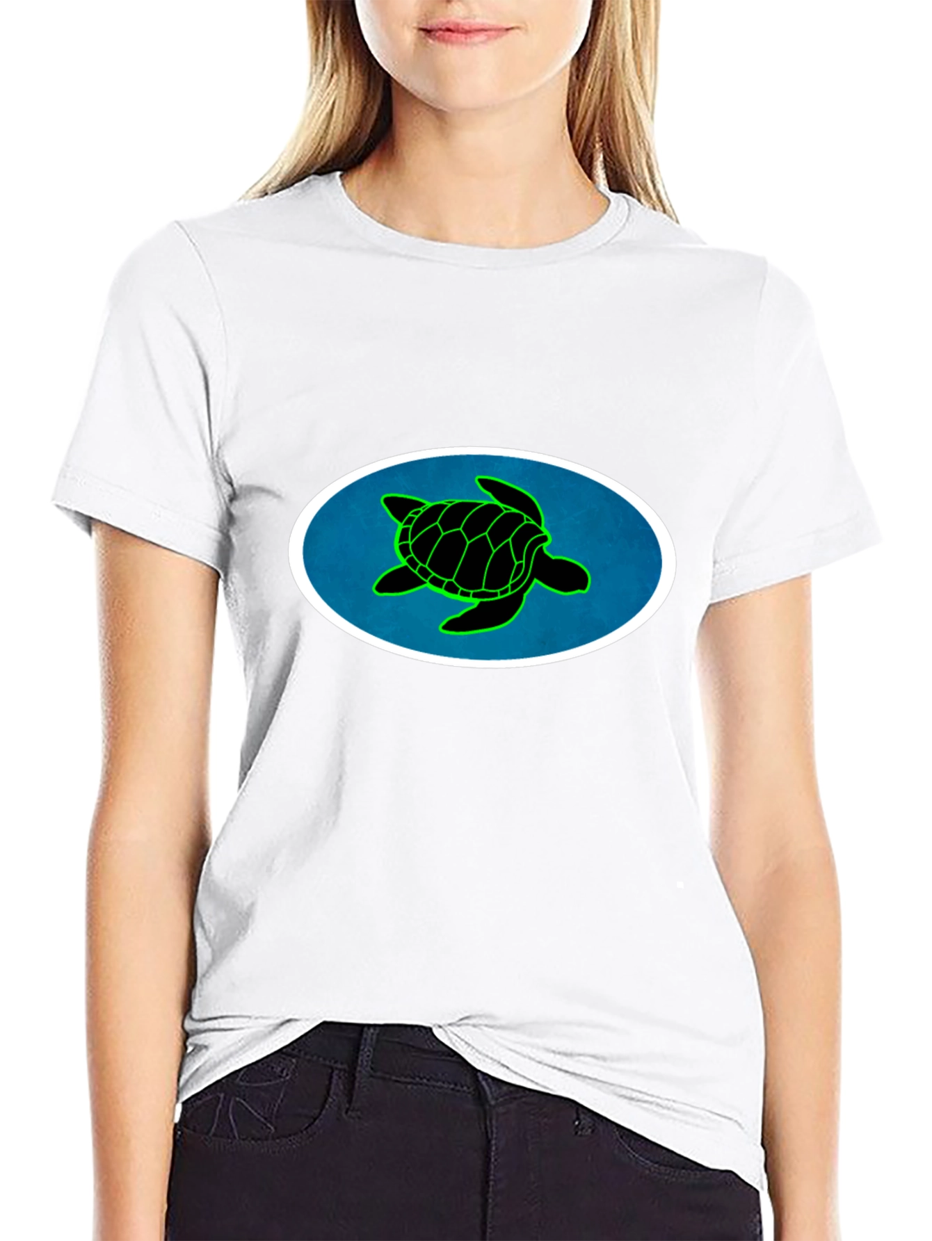 Black Turtle Graphic Tee - Black Cotton Blend view 9