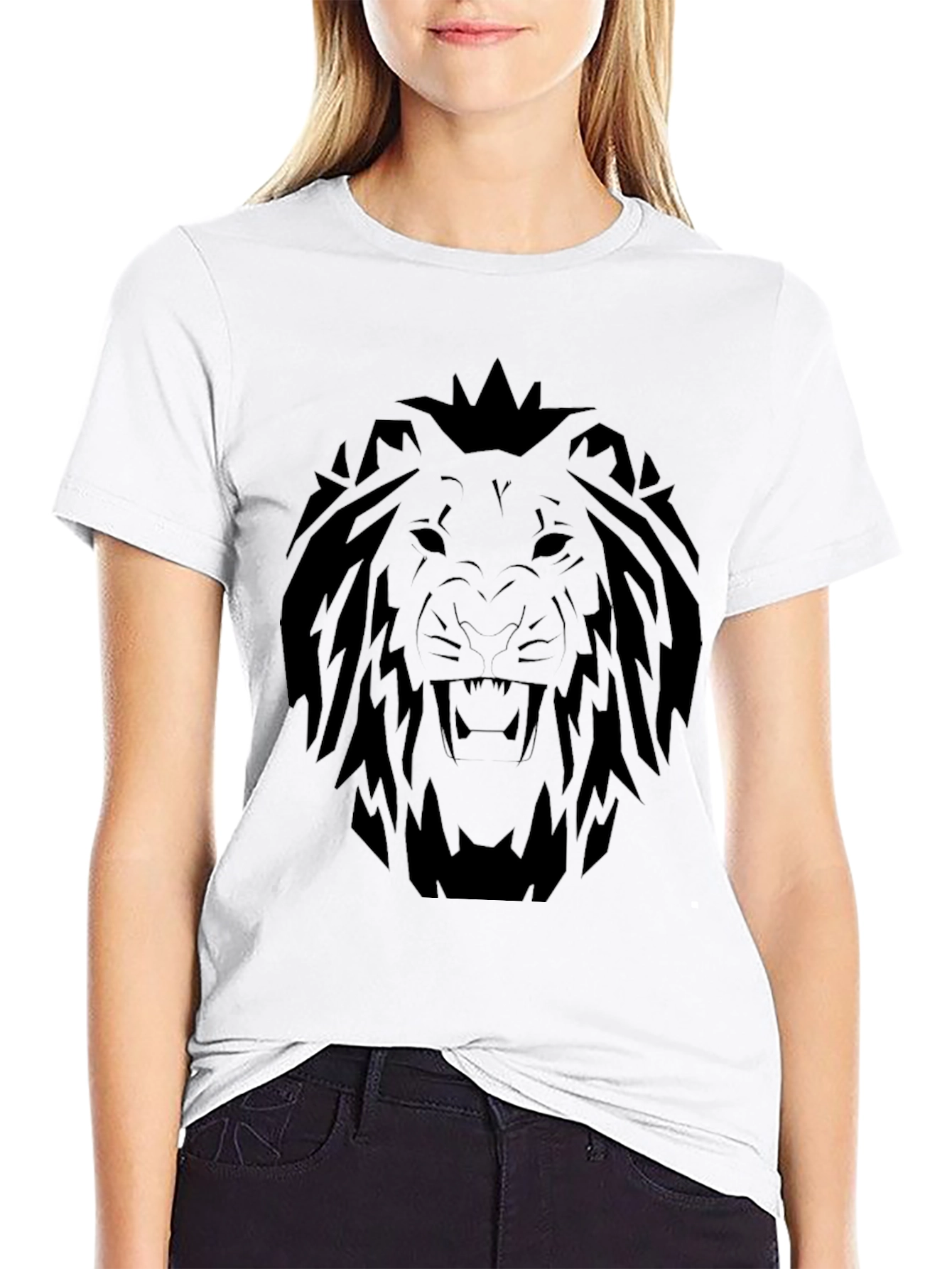 Black Lion Graphic T-Shirt - Bold Black Tee view 9