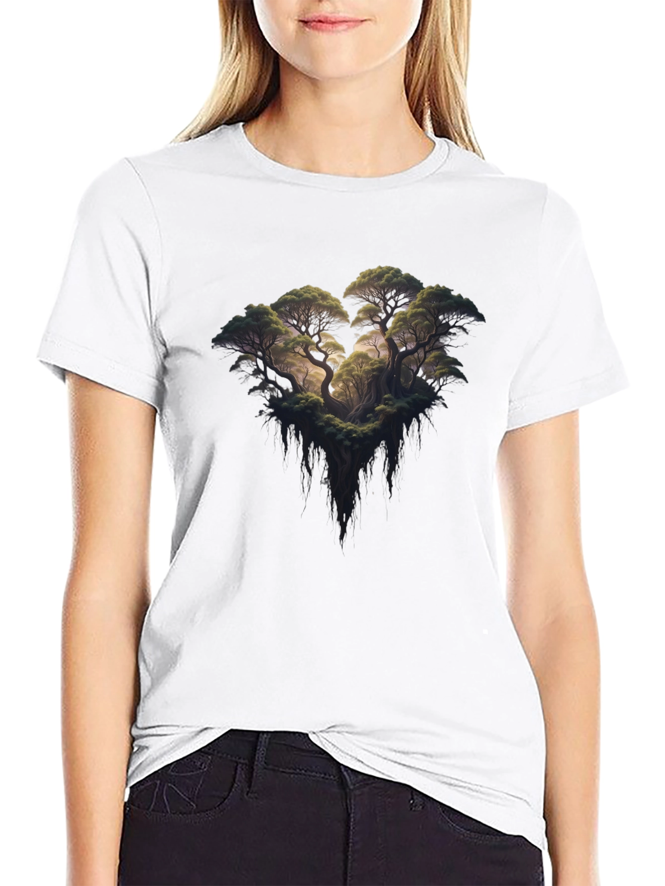 Black Enchanted Forest Graphic Tee - Unisex Black T-Shirt view 9