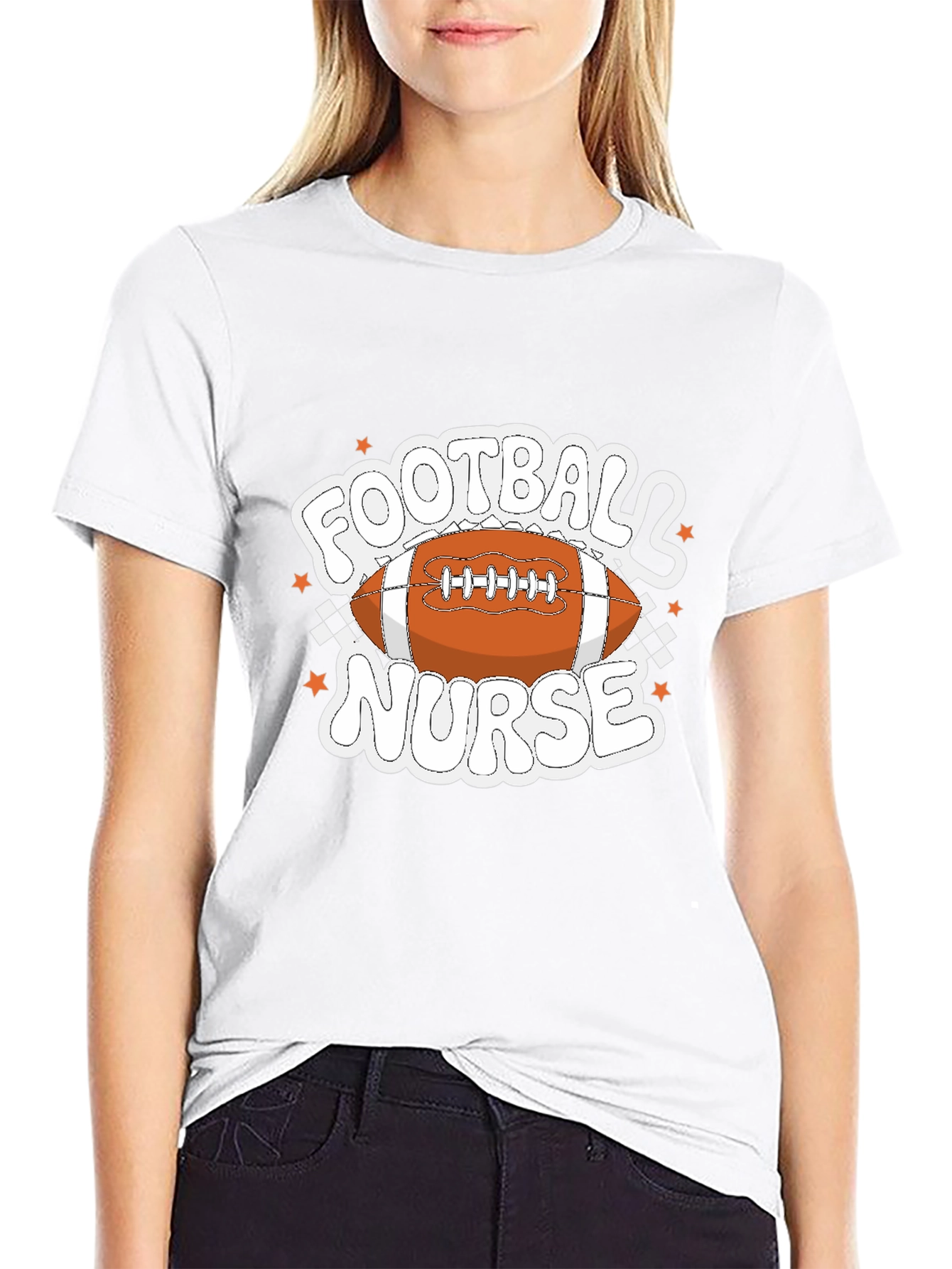 Black Football Nurse Graphic T-Shirt view 9