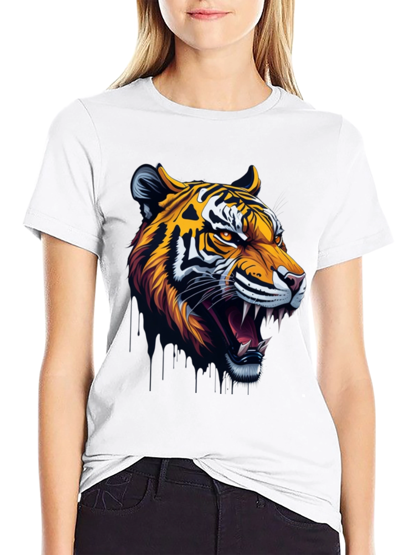 Black Tiger Graphic T-Shirt - Bold Black Tee view 9