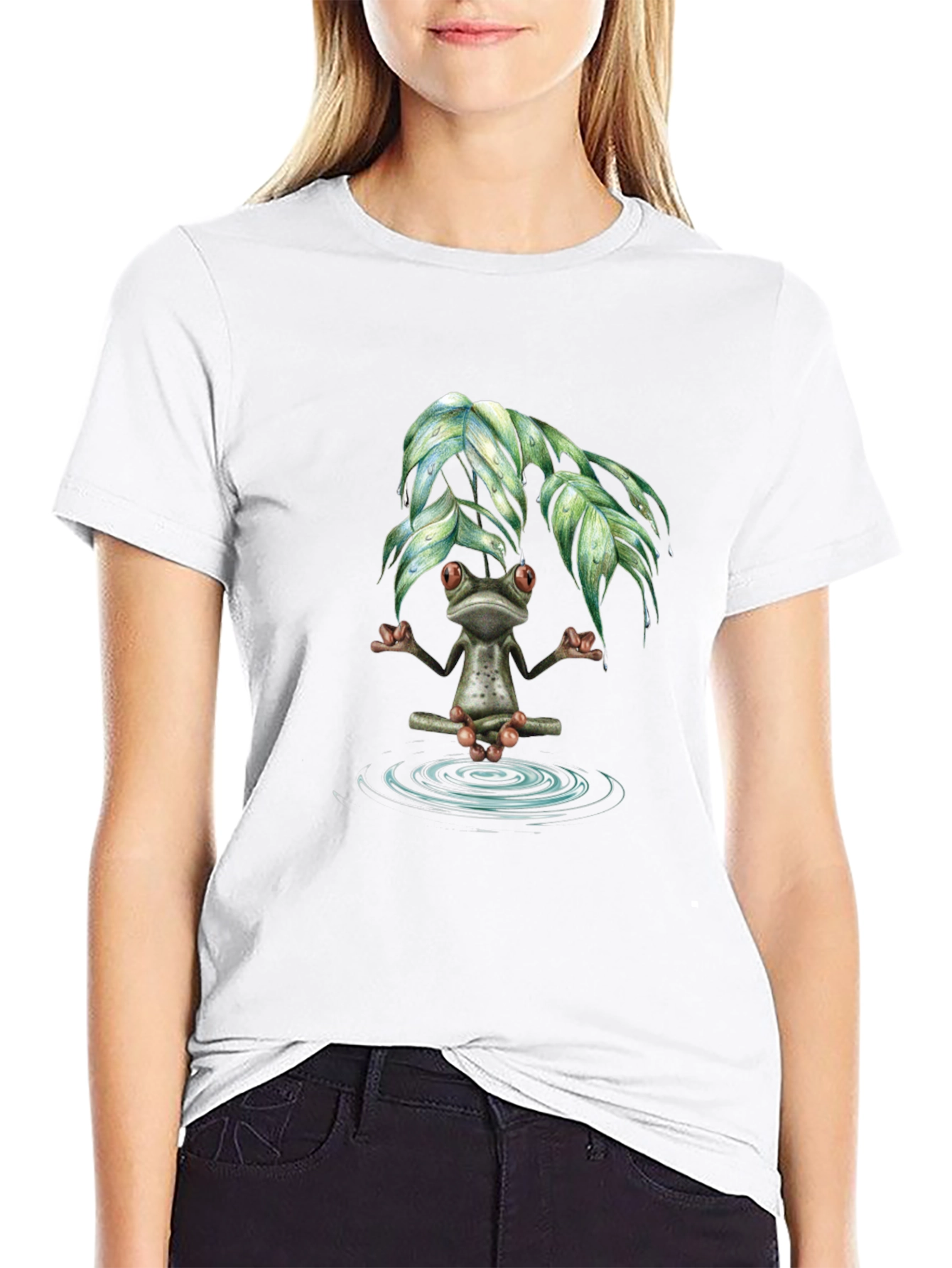 Black Zen Frog Meditation T-Shirt - Relax & Unwind view 9