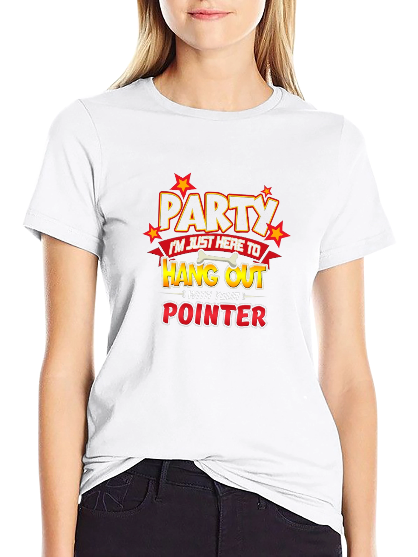 Black Party Pointer Dog Humor Graphic T-Shirt view 9