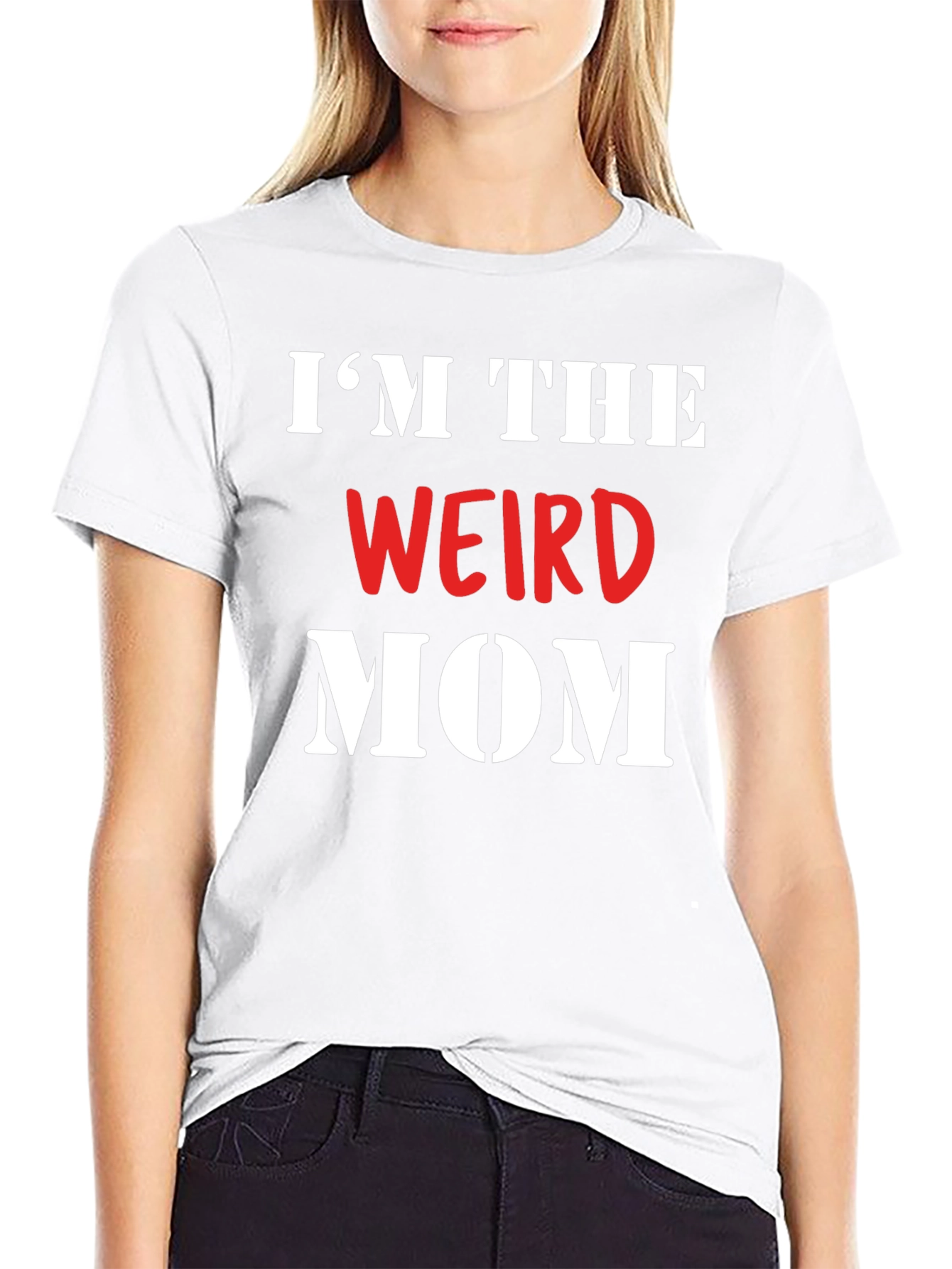 Black I'm The Weird Mom T-Shirt view 9