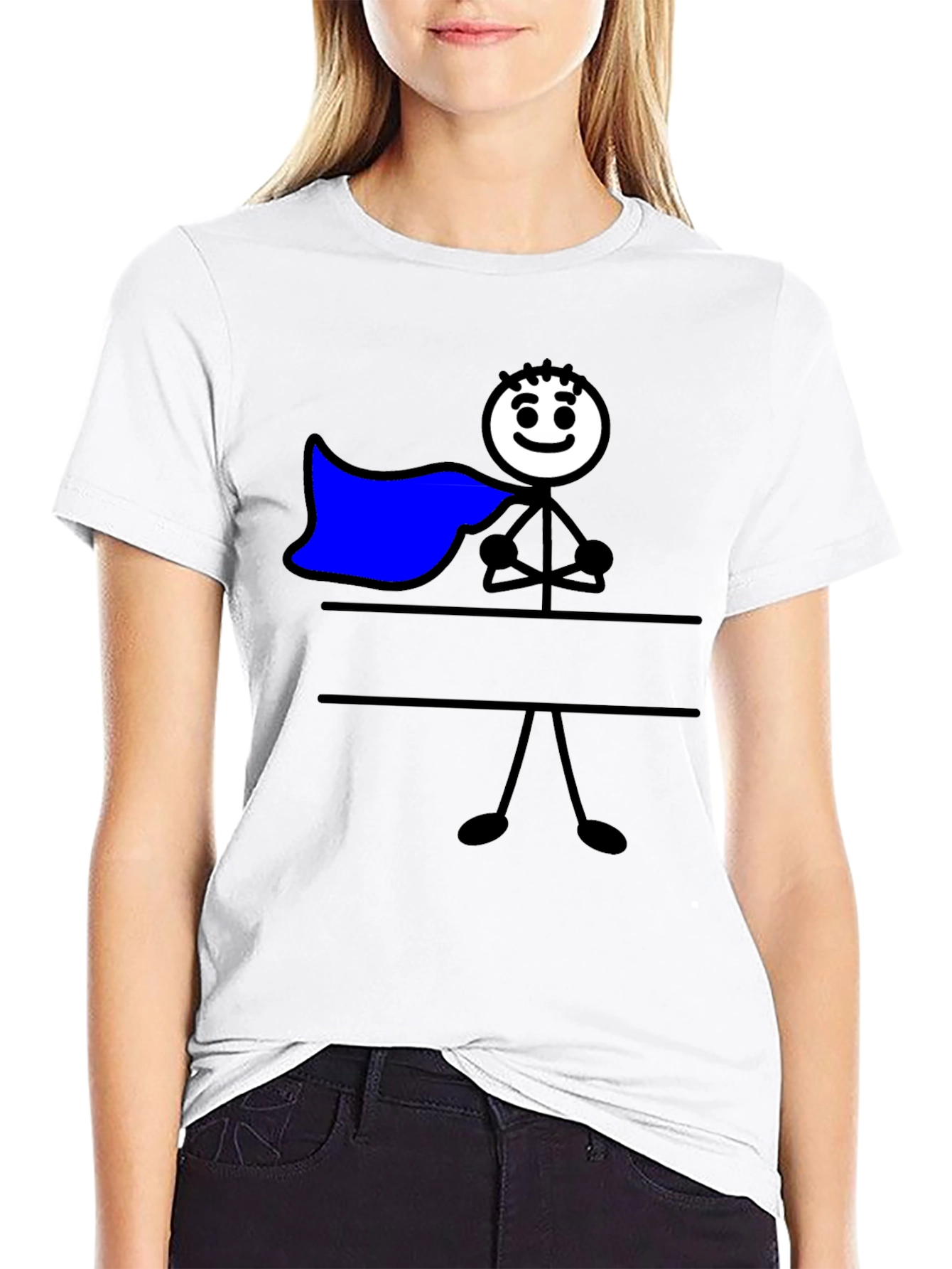 Black Superhero Stick Figure Graphic Tee - Mens Black T-Shirt view 9