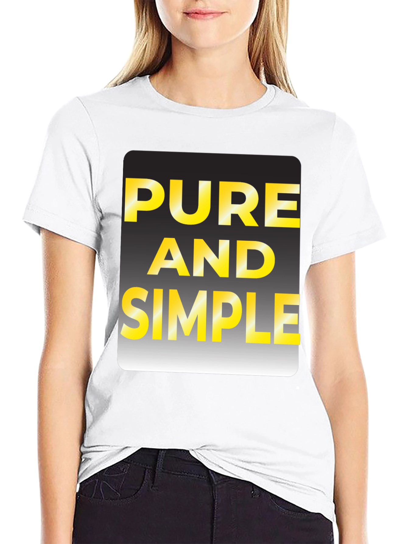 Black Pure and Simple Black Graphic T-Shirt view 9