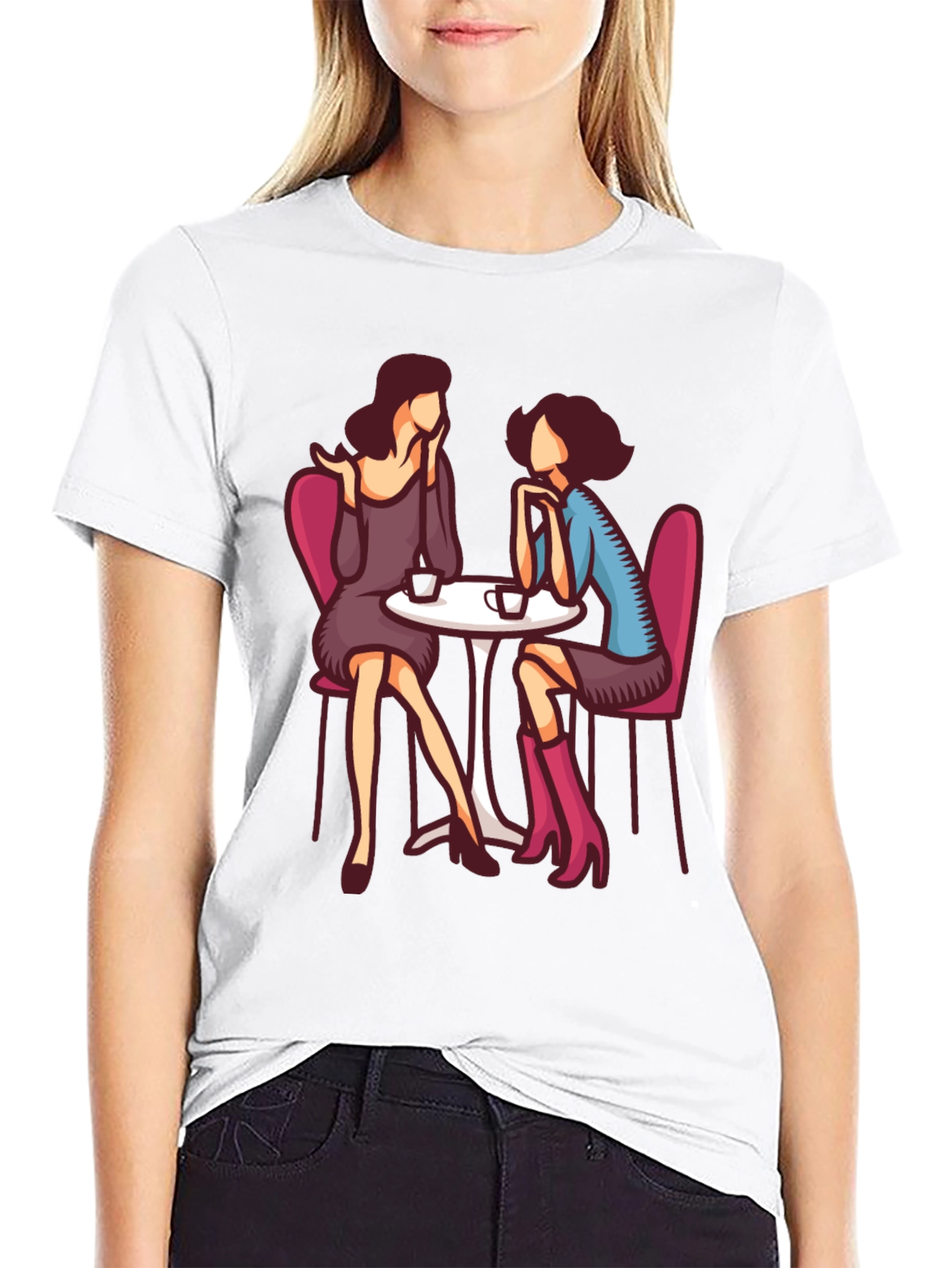 Cafe Conversation Graphic T-Shirt - 9
