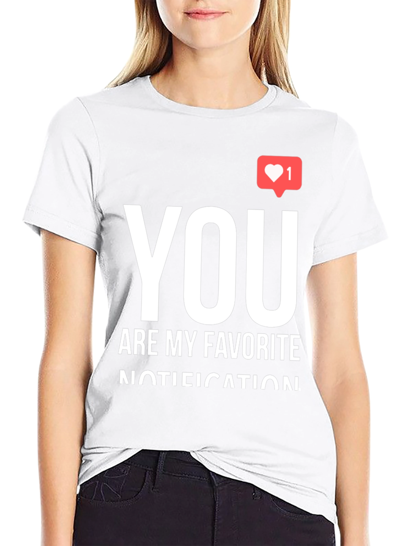 Black You Are My Favorite Notification Black Graphic Tee view 9
