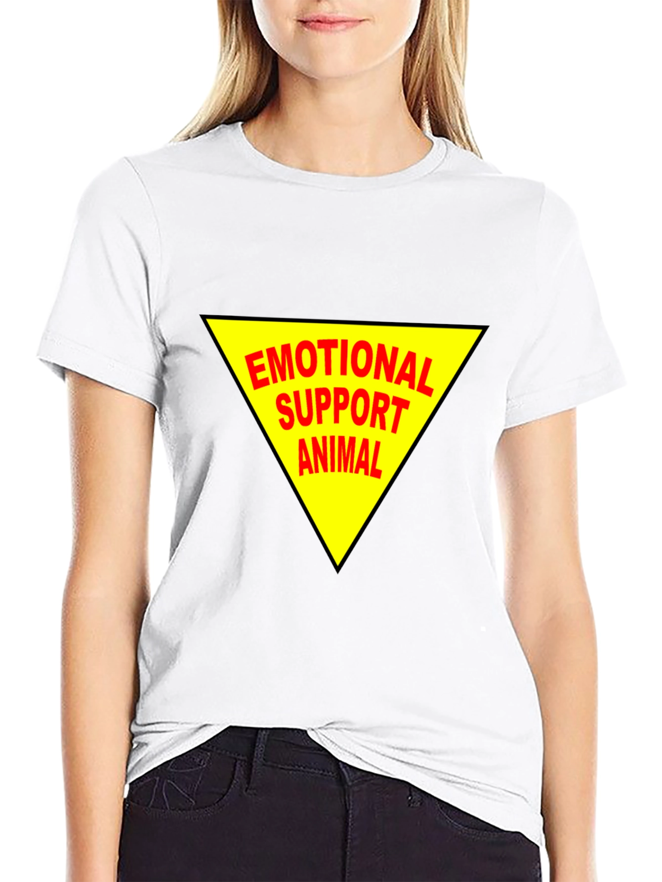 Black Emotional Support Animal Tee - Black Cotton Comfort view 9