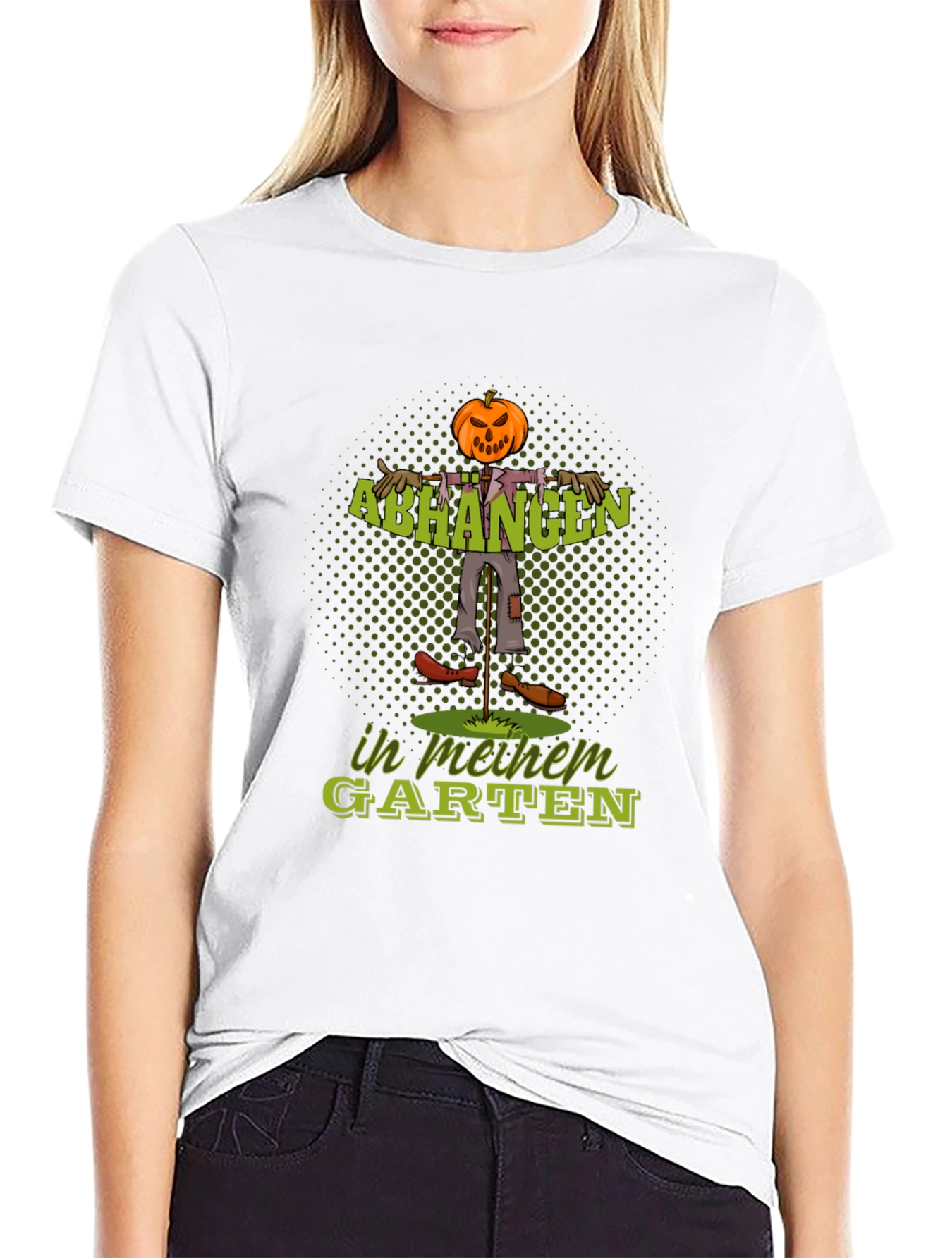 Black Halloween Scarecrow Pumpkin T-Shirt view 9