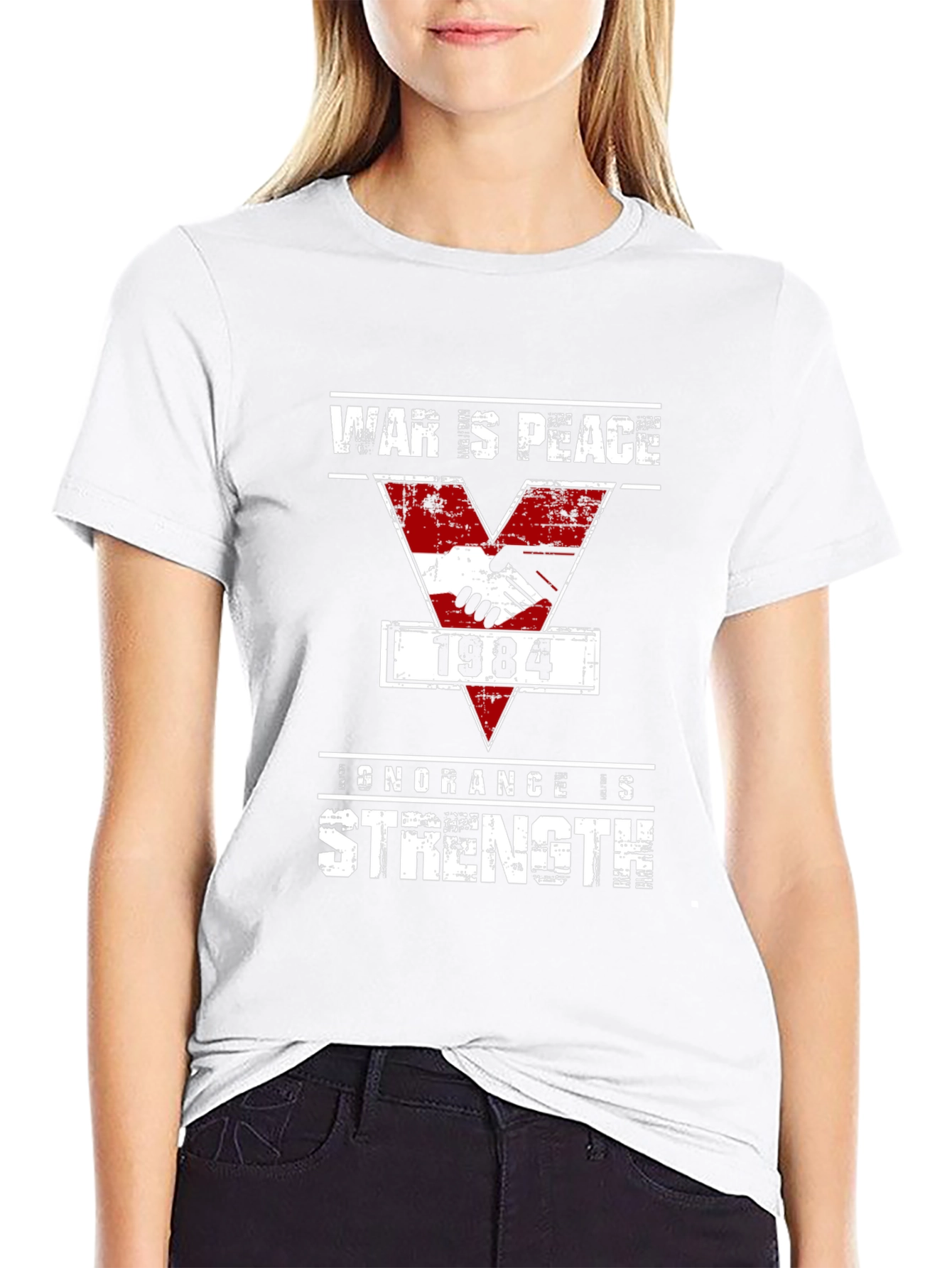 1984 Orwellian Slogan Tee - War is Peace, Strength is Ignorance - 9