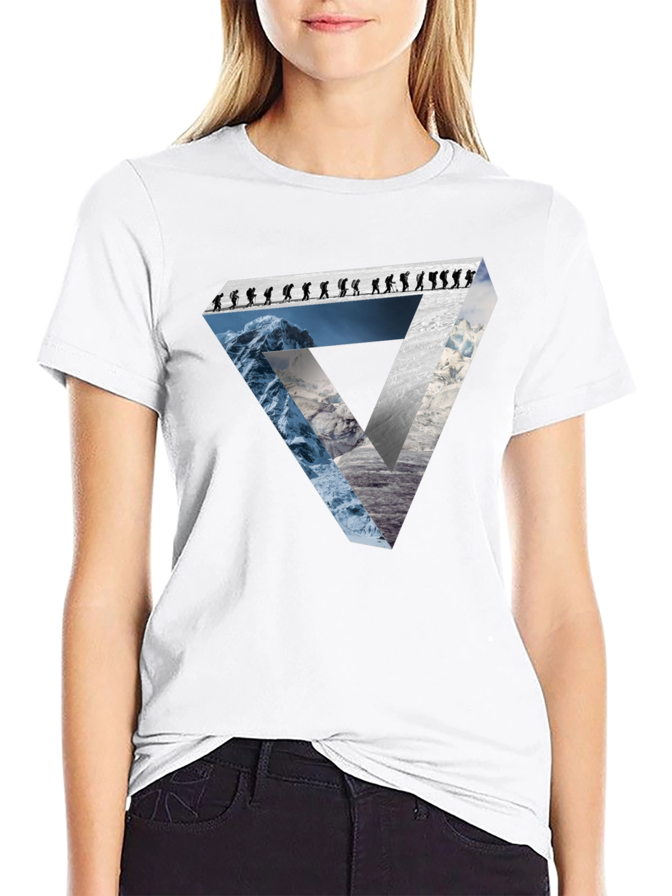Black Mountain Climber Triangle Graphic Tee view 9