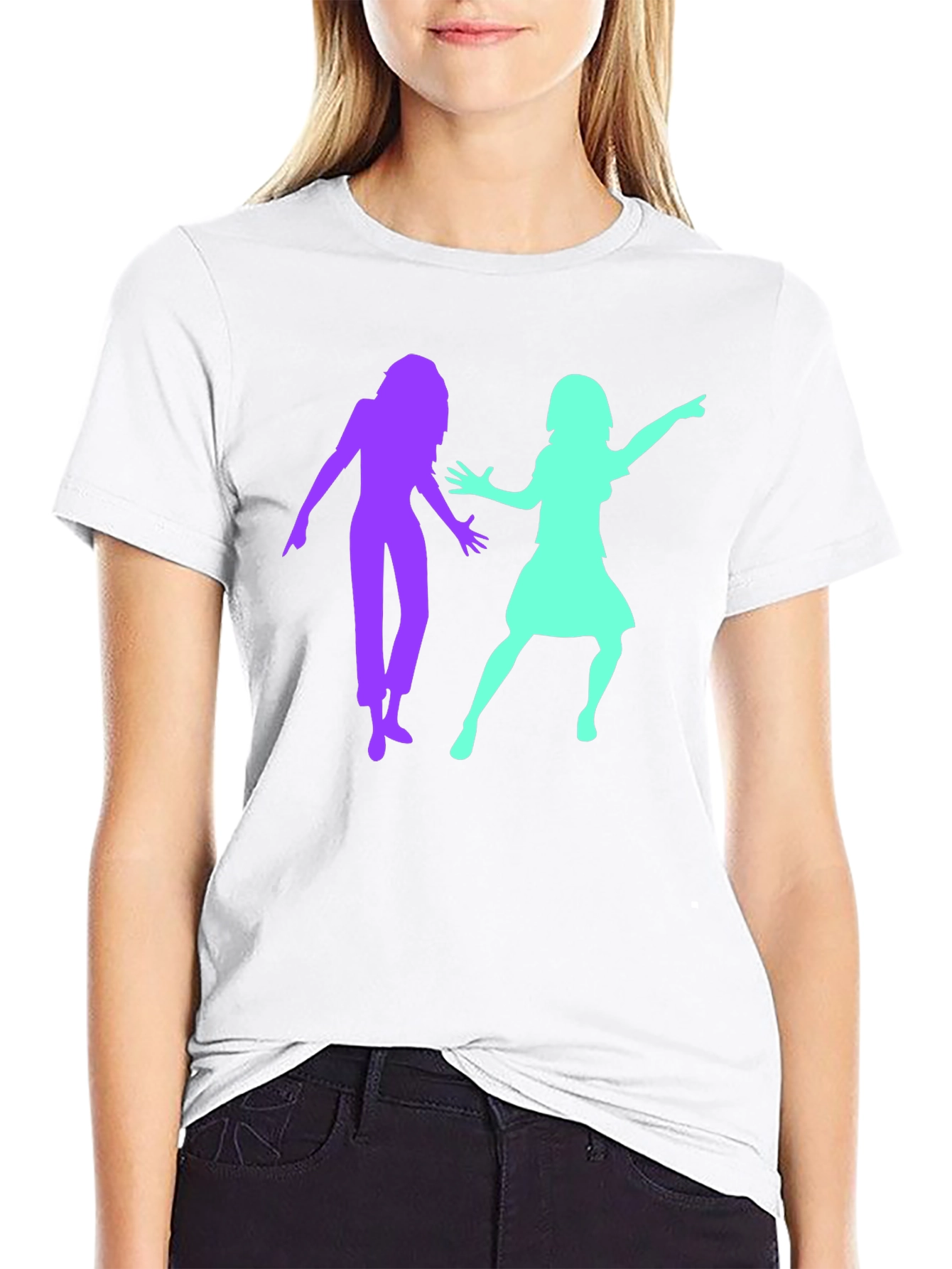 Black Funky Silhouette Graphic Tee - Black view 9