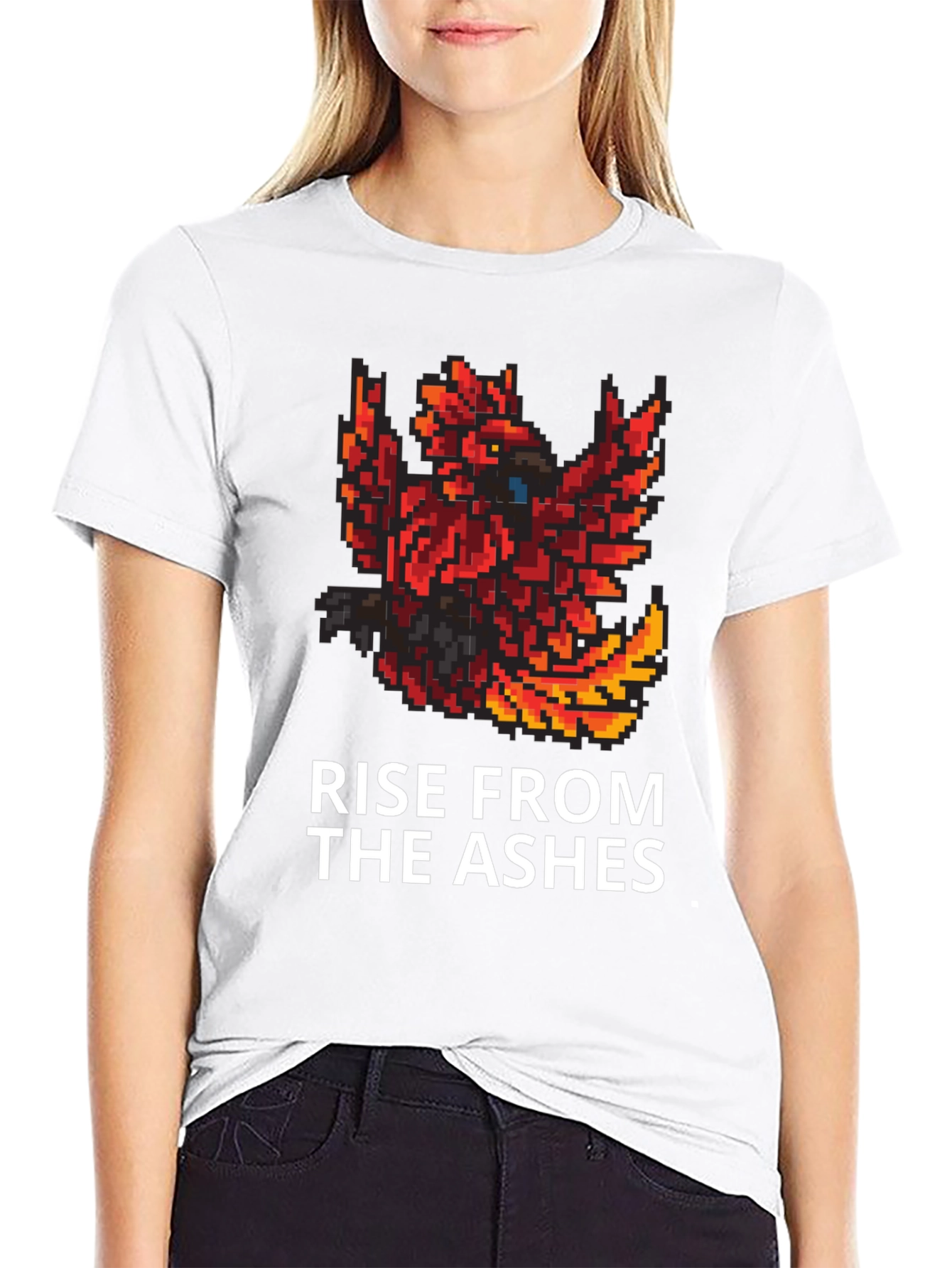 Black Rise From The Ashes Phoenix Graphic Tee view 9