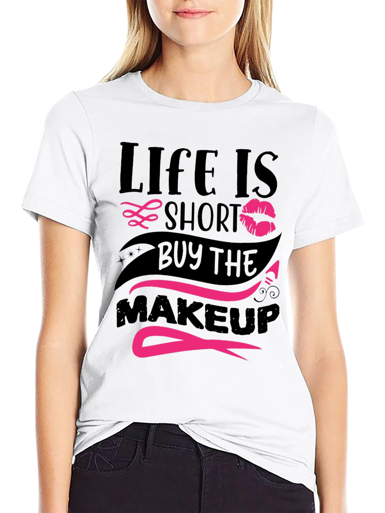 Black Life Is Short Makeup T-Shirt view 9