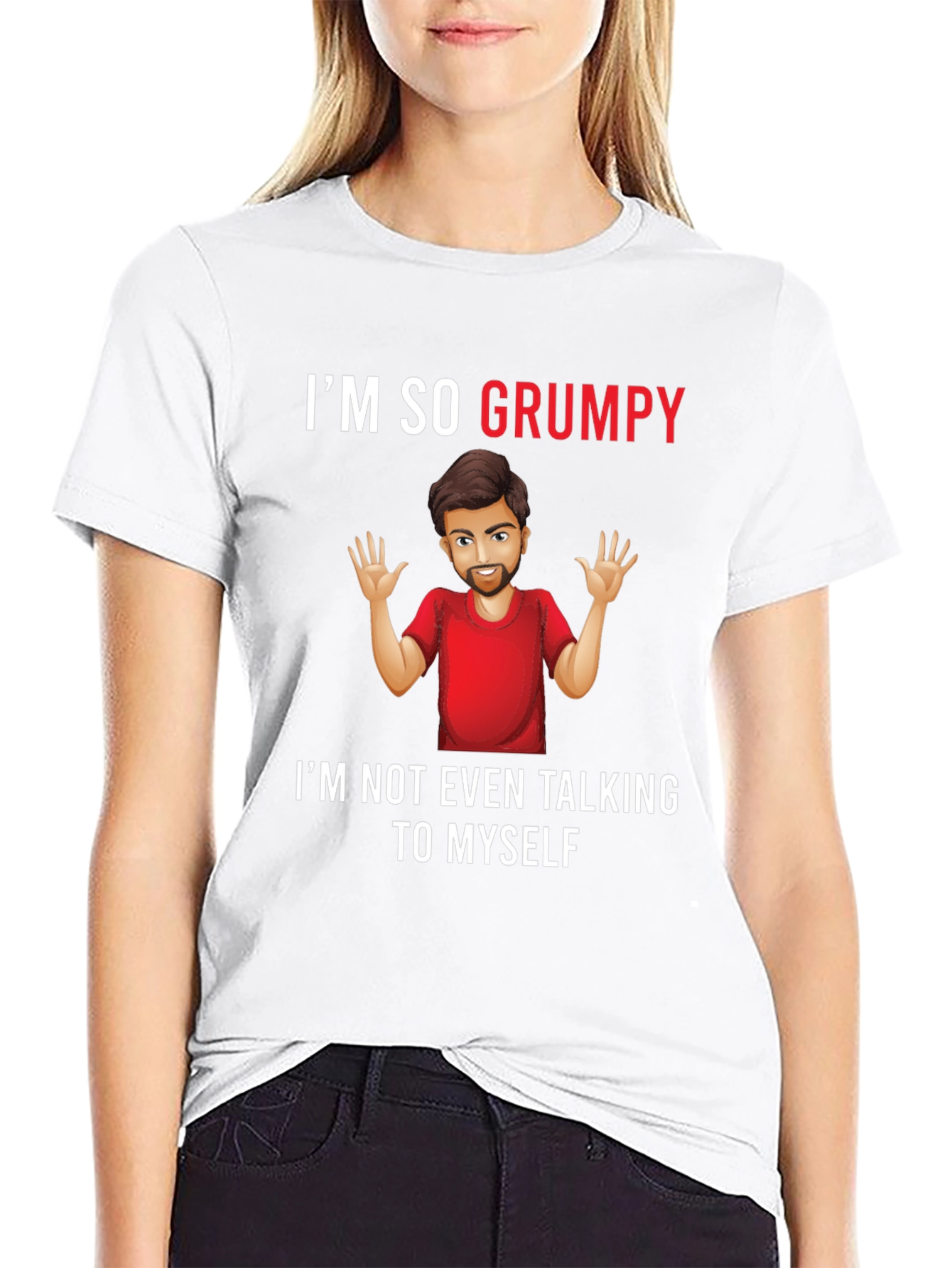 Black Grumpy Graphic Tee -  Humorous Mens T-Shirt view 9