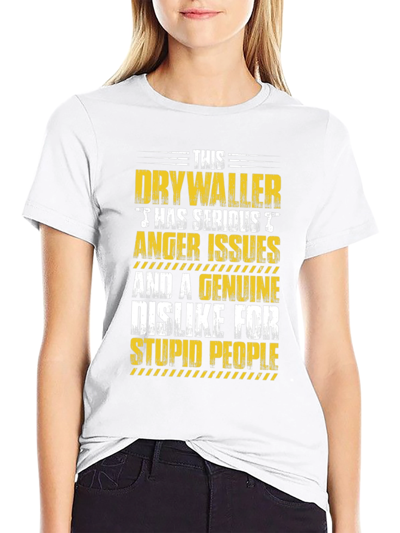 Black Drywaller Anger Issues Graphic Tee view 9