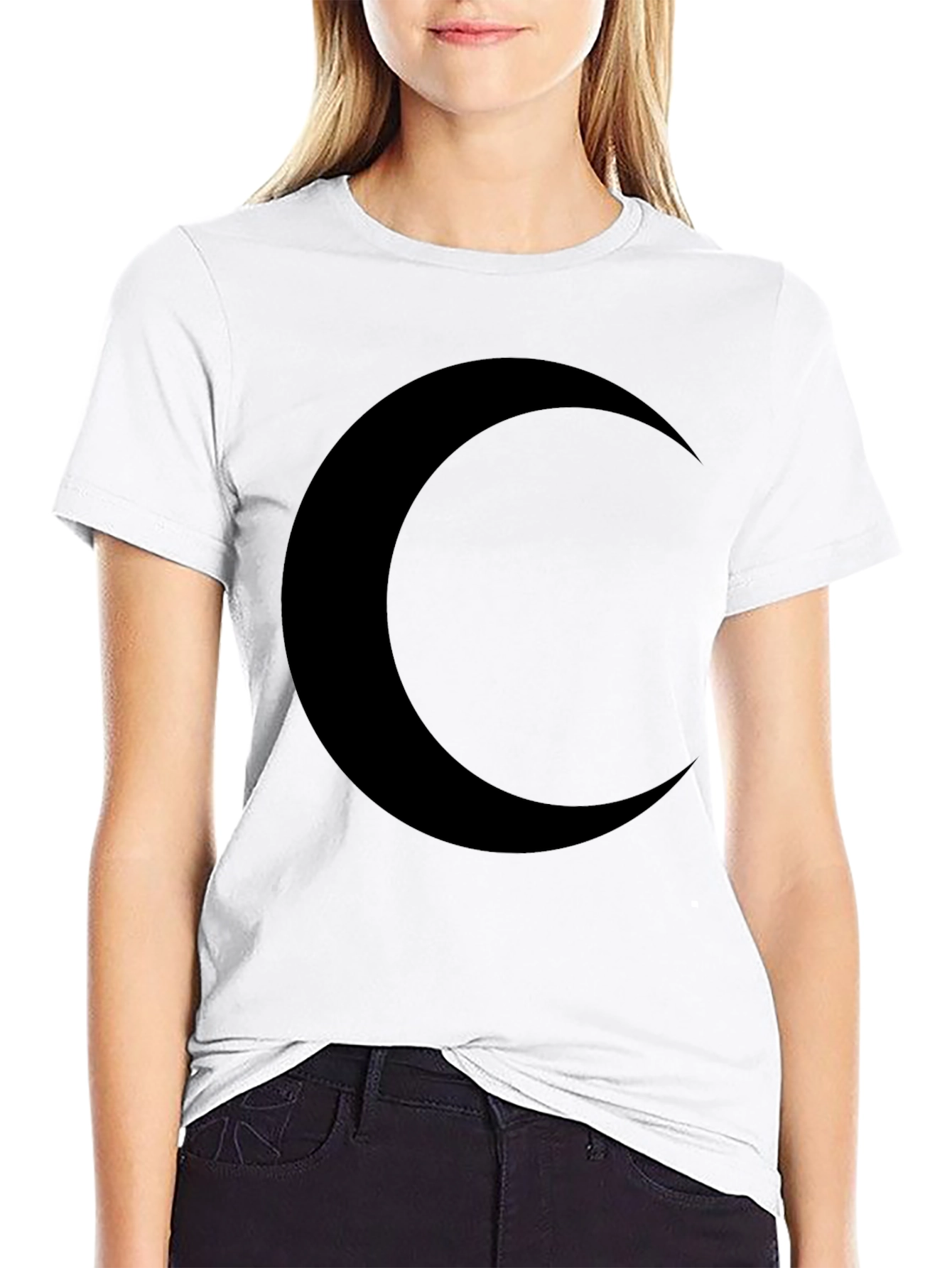Black Crescent Moon Black T-Shirt - Stylish & Comfortable view 9
