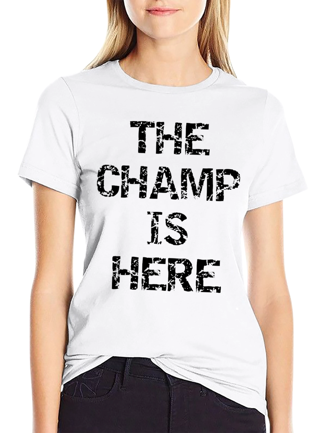 Black The Champ Is Here Black Graphic Tee view 9