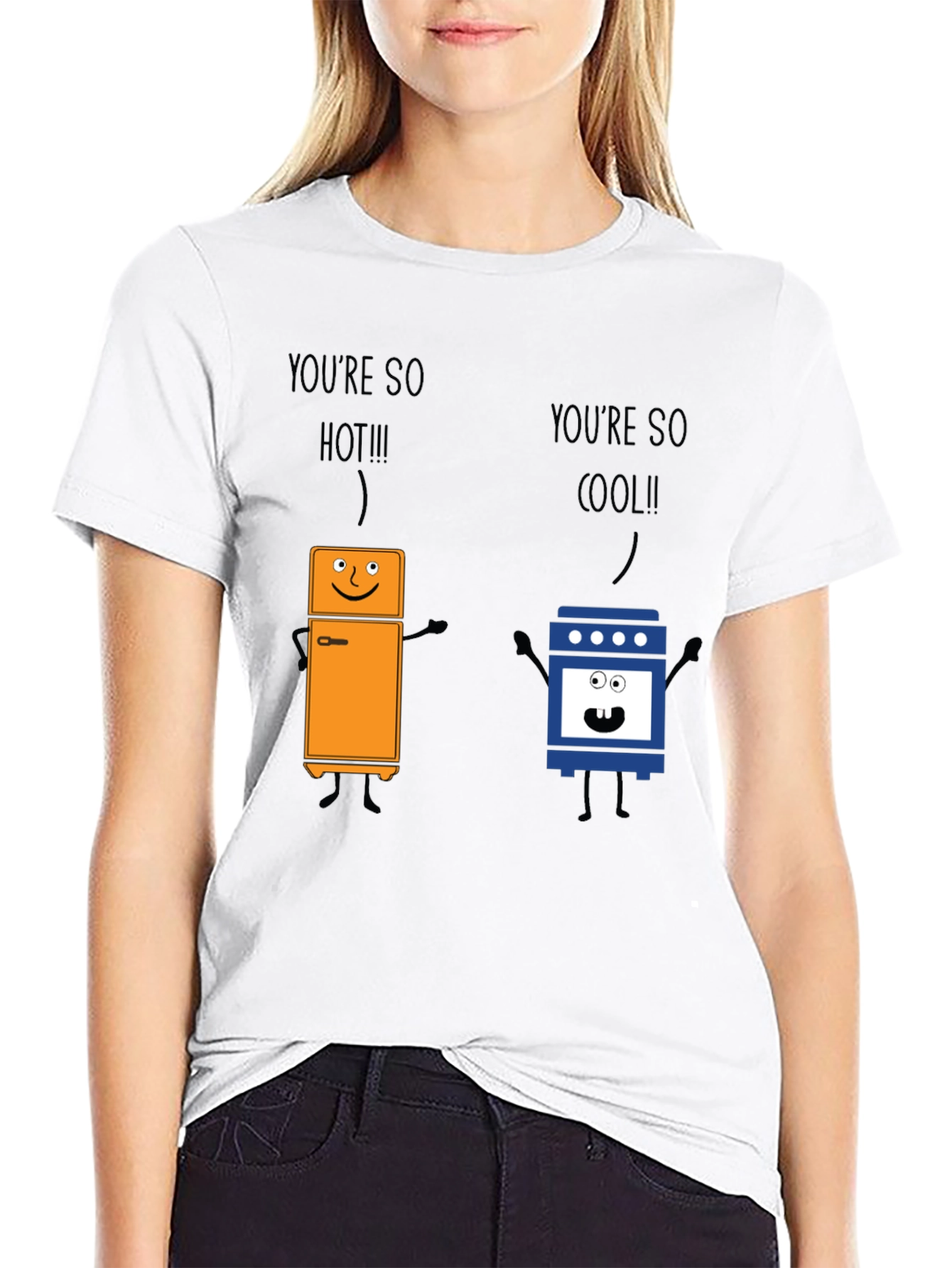Black You're So Hot Cool Graphic T-Shirt view 9