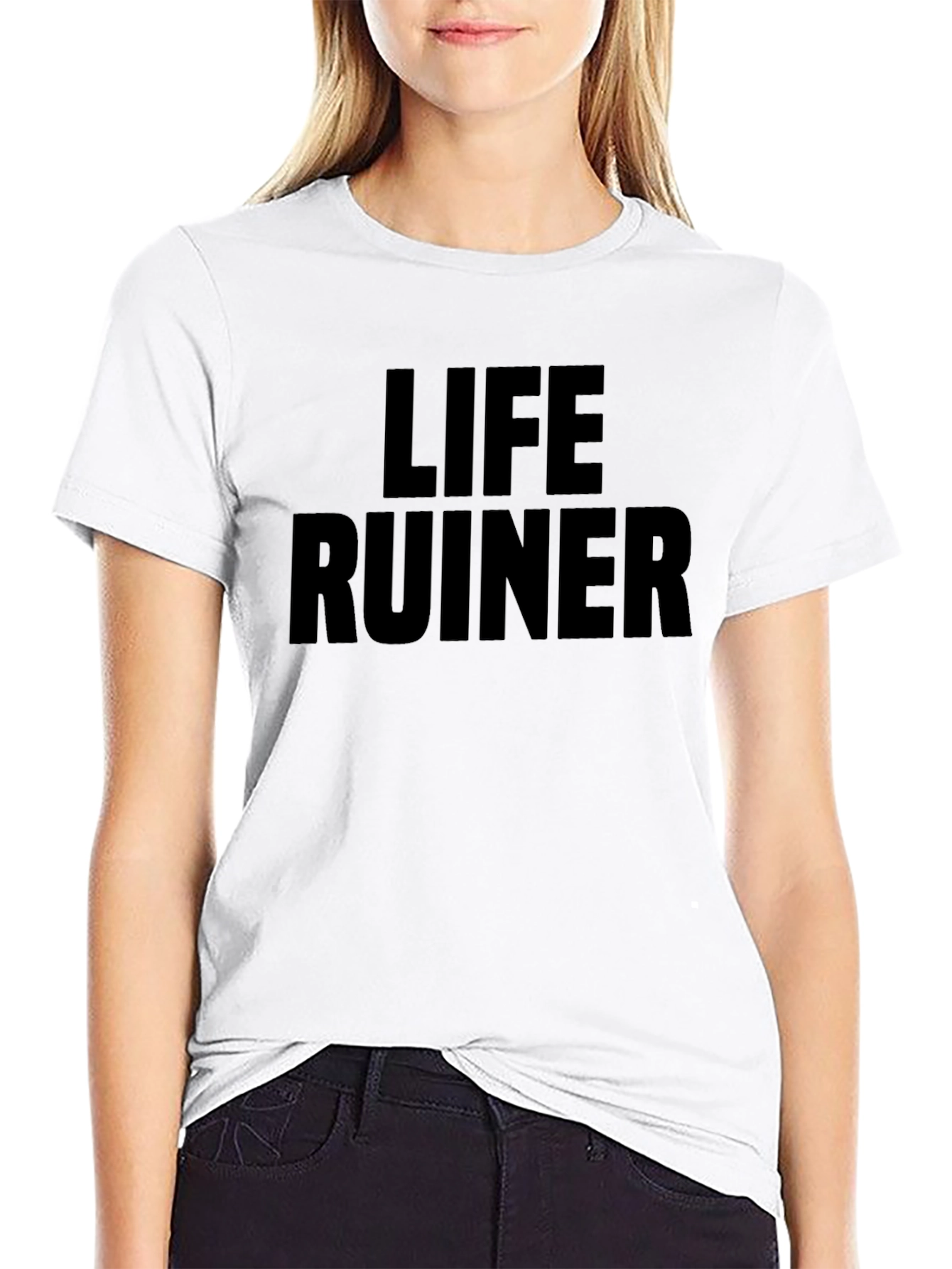 Black Life Ruiner Graphic Tee - Bold Statement T-Shirt view 9