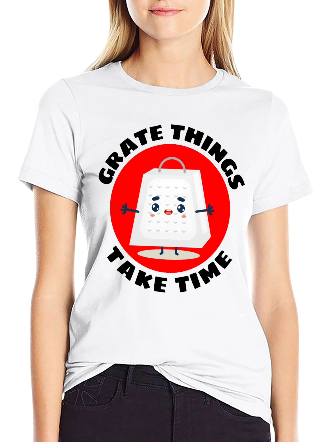 Black Grate Things Take Time T-Shirt view 9