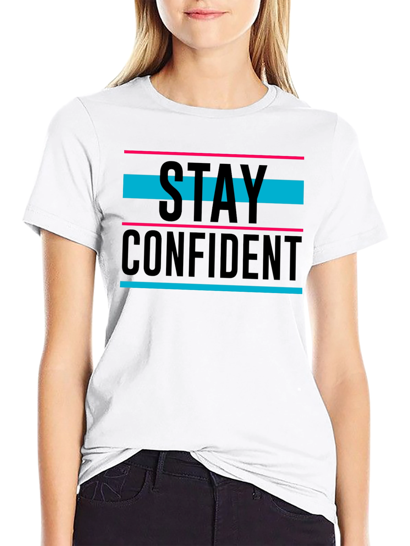 Black Stay Confident Graphic T-Shirt - Black view 9