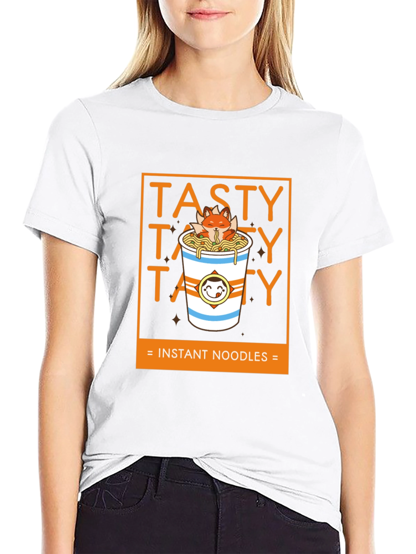 Black Tasty Instant Noodles Graphic T-Shirt view 9