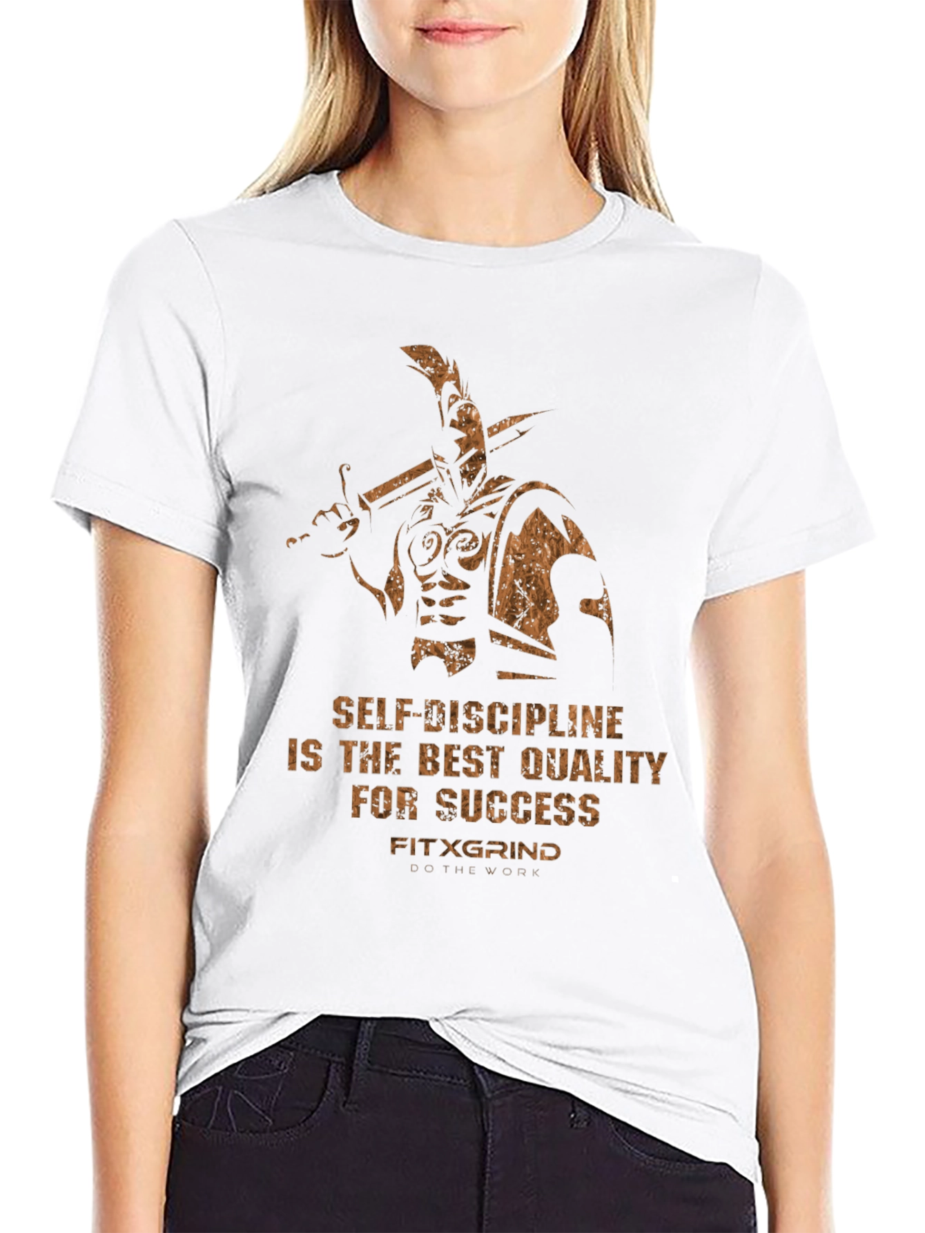 Black Motivational Warrior T-Shirt: Self-Discipline for Success view 9