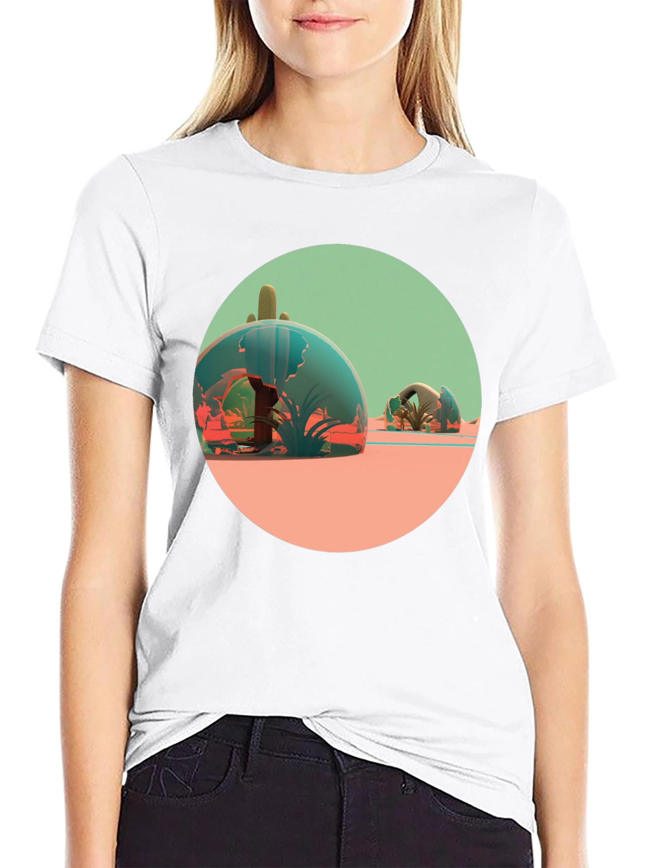Black Desert Terrarium Graphic Tee - Black Cotton Blend view 9